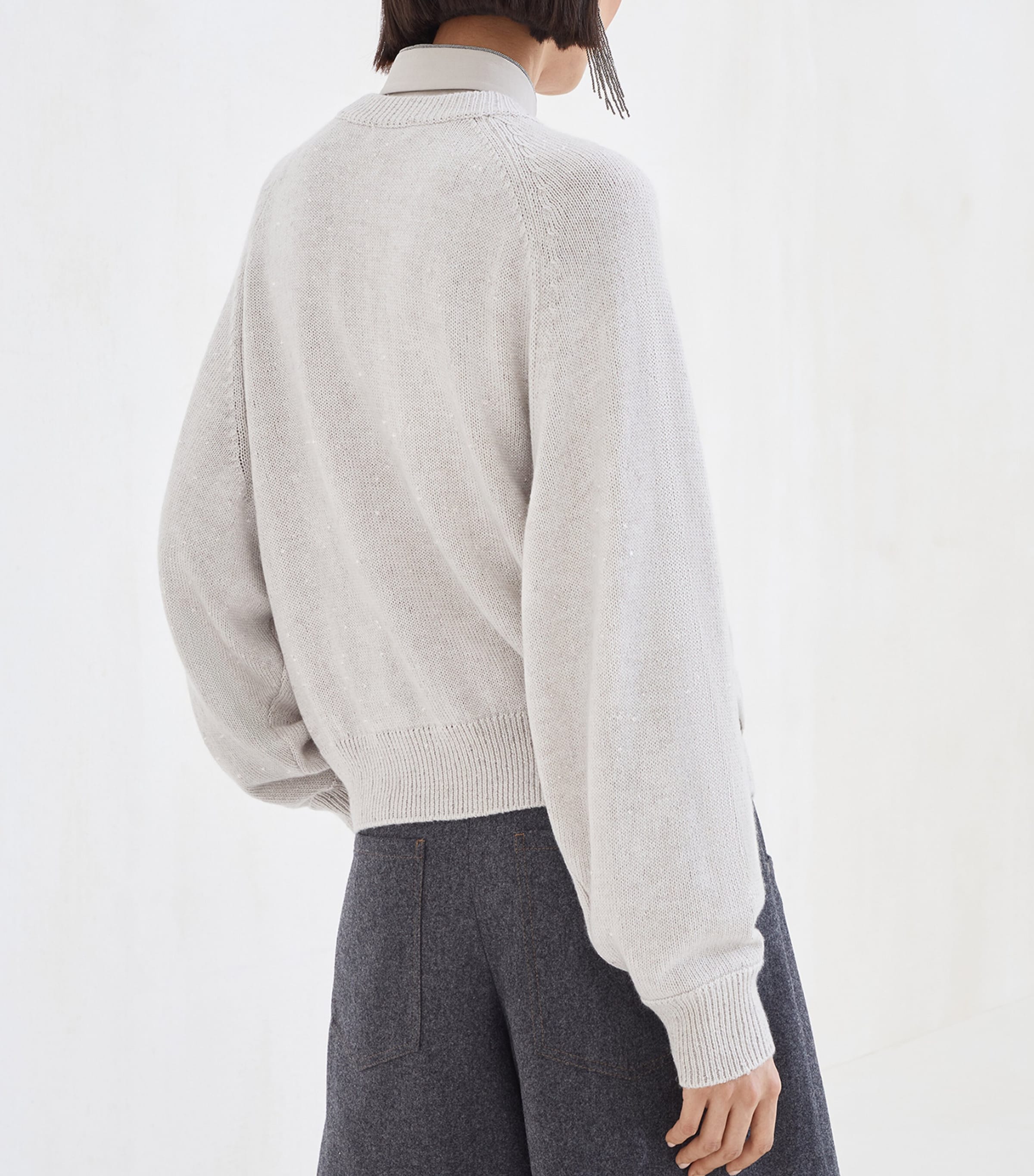 Brunello Cucinelli Womens Cashmere-Silk Diamond Yarn Sweater Image 3