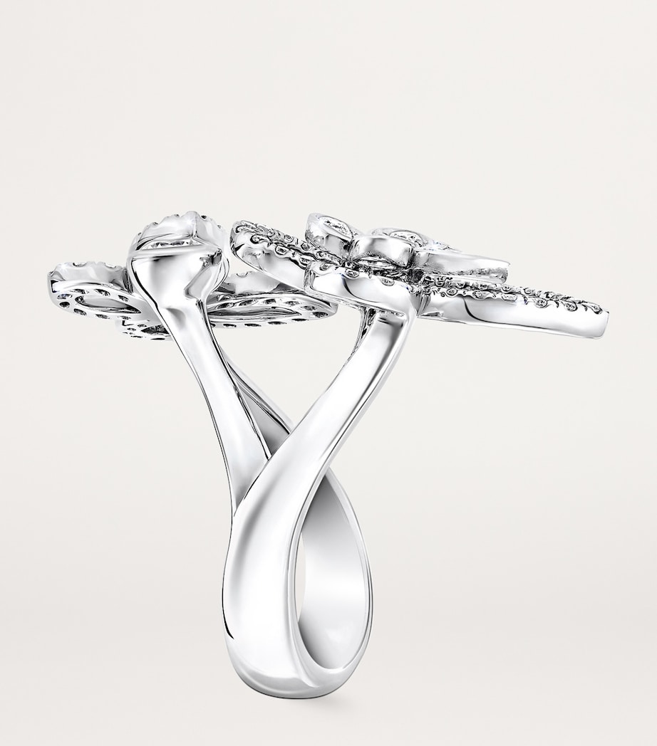White Gold and Diamond Butterfly Ring WHITE GOLD Image 3