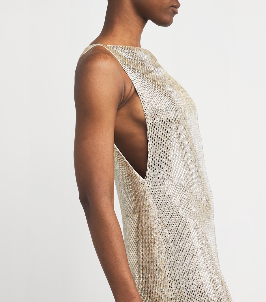 Mesh Crystal Gown CHAMPAGNE Image 4