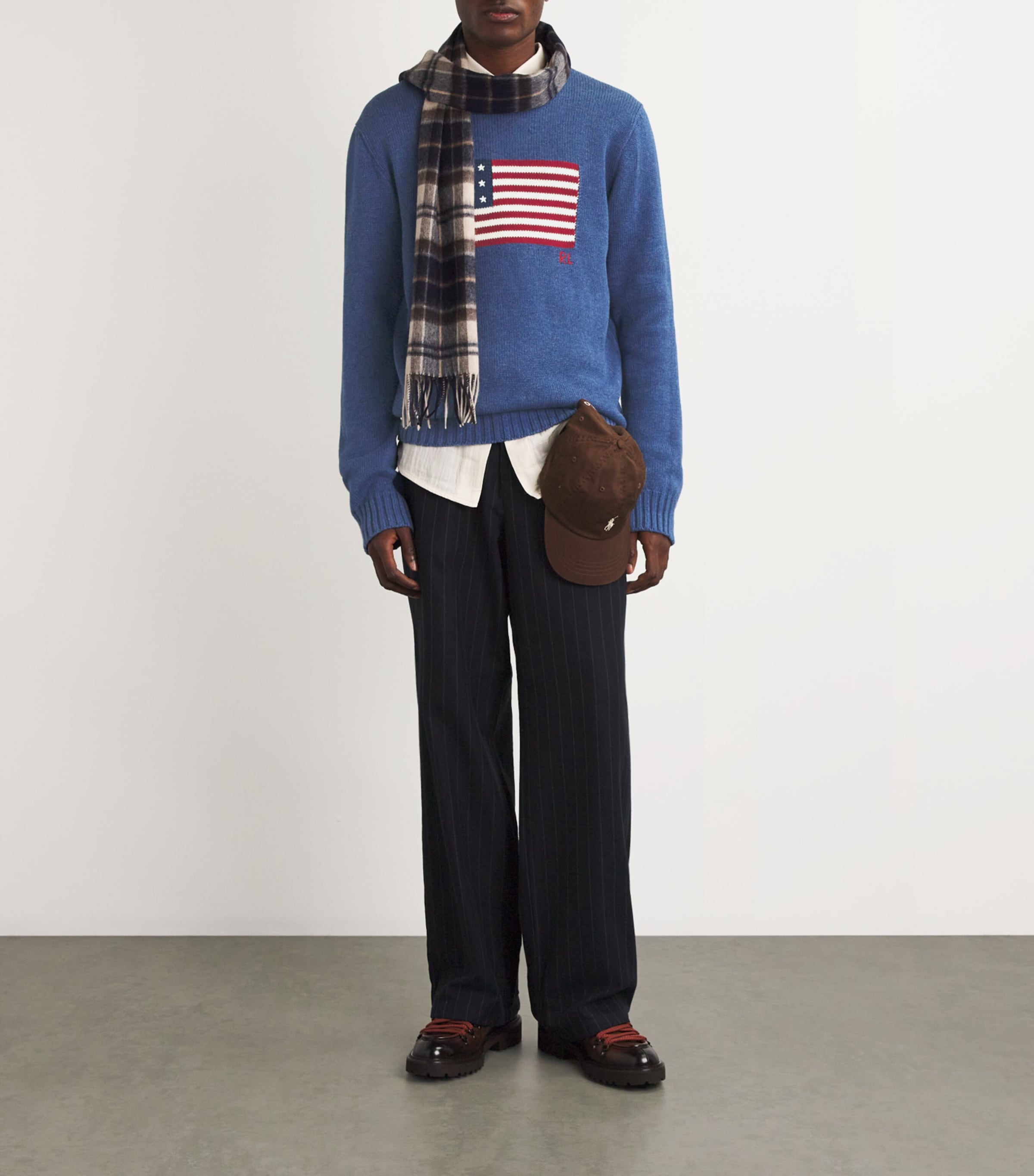 Polo Ralph Lauren Mens American Flag Sweater Blue Image 2