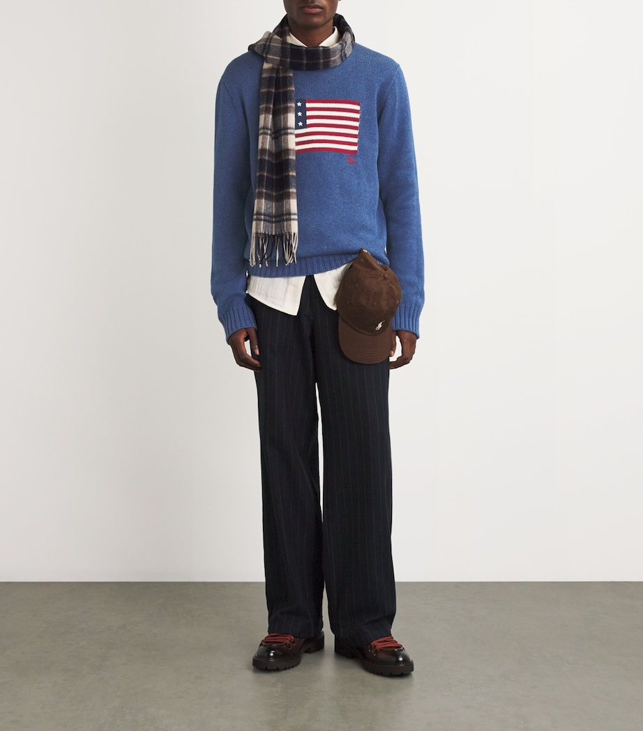 Polo Ralph Lauren Mens American Flag Sweater Blue Image 2