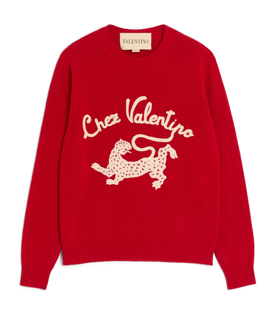 Wool Embroidered Panther Sweater 157 Image 1