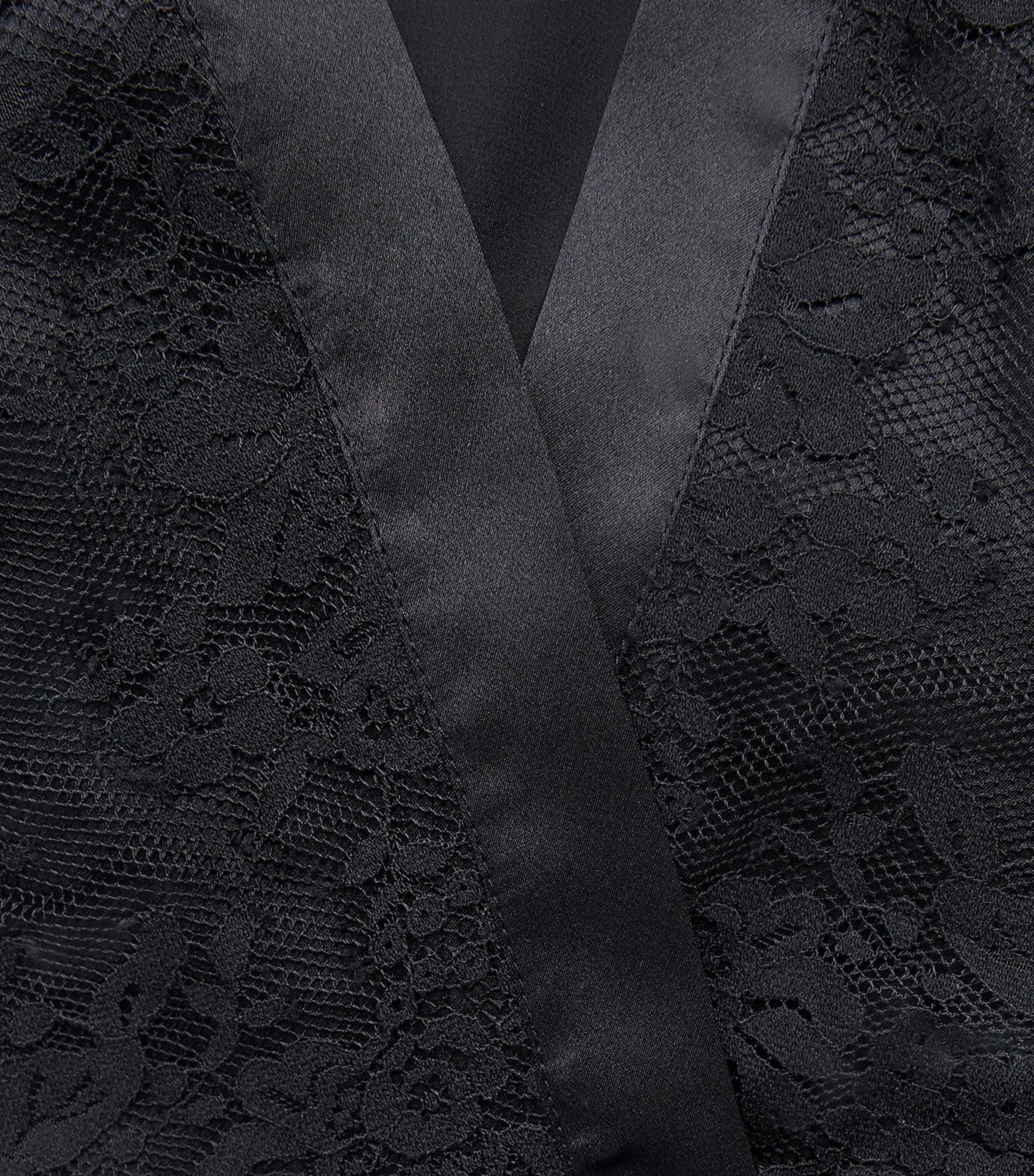 Marjolaine Womens Silk Tess Robe Noir Image 6