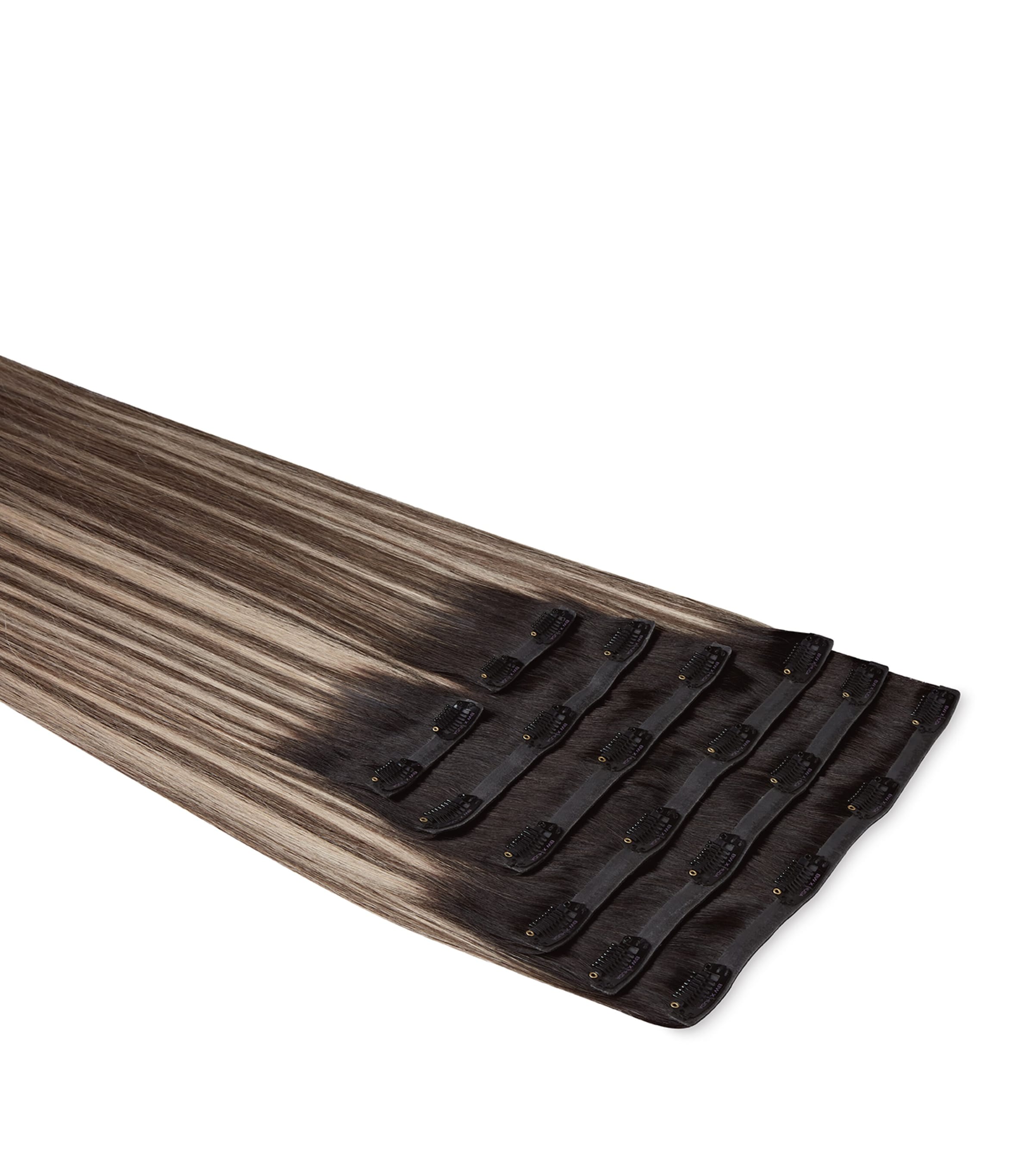 Beauty Works x Huda BARELY THERE Clip-In Hair Extensions Set (18") DESERT DUNE Image 1