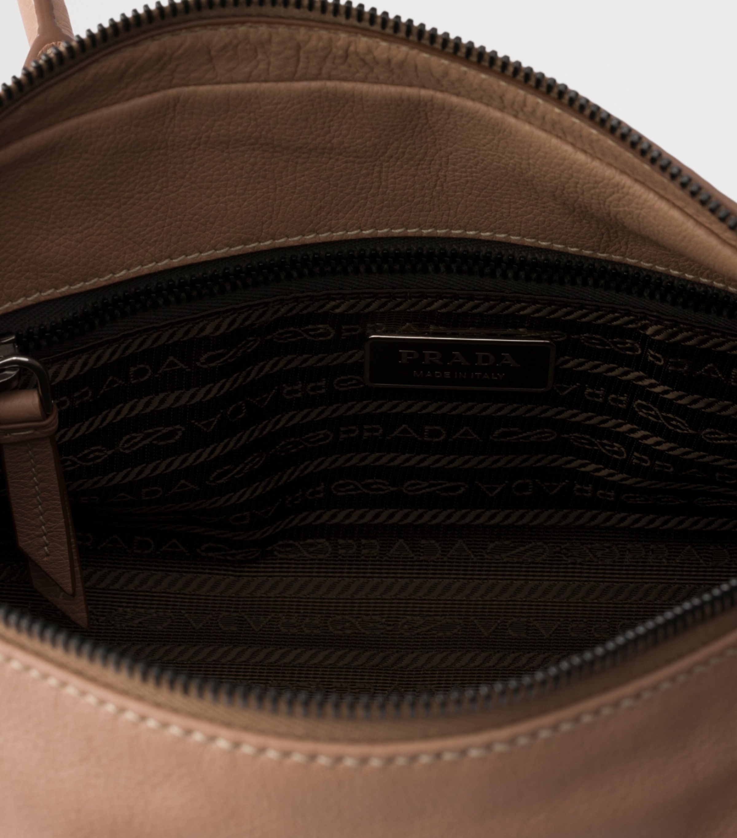 Prada Medium Leather Bonnie Top-Handle Bag Powder Image 5