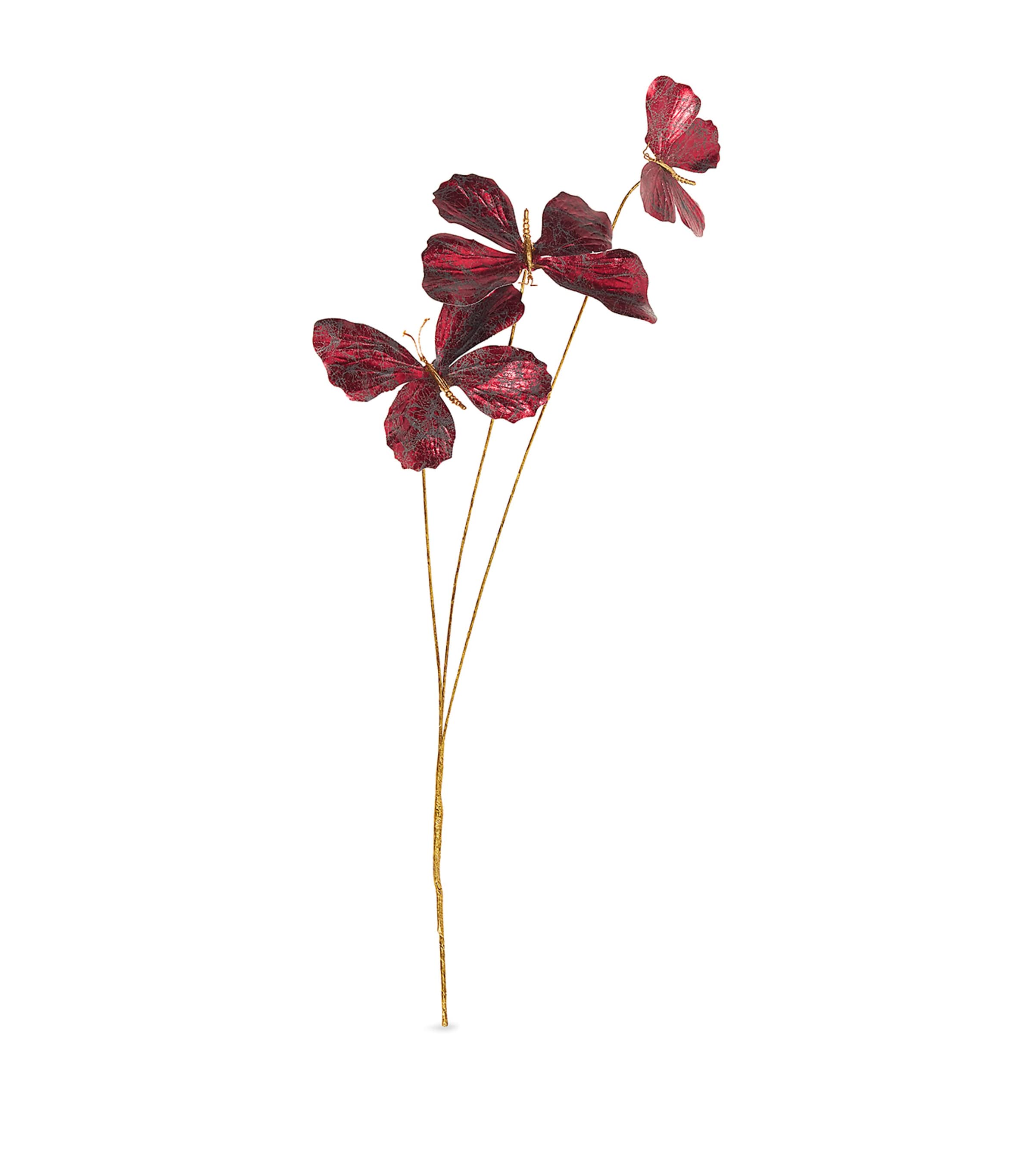 Harrods Metal Butterfly Stem Decoration In Red