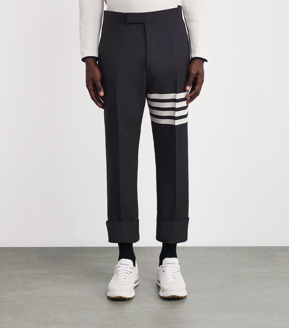 Wool Backstrap Tailored Trousers NAVY Image 3