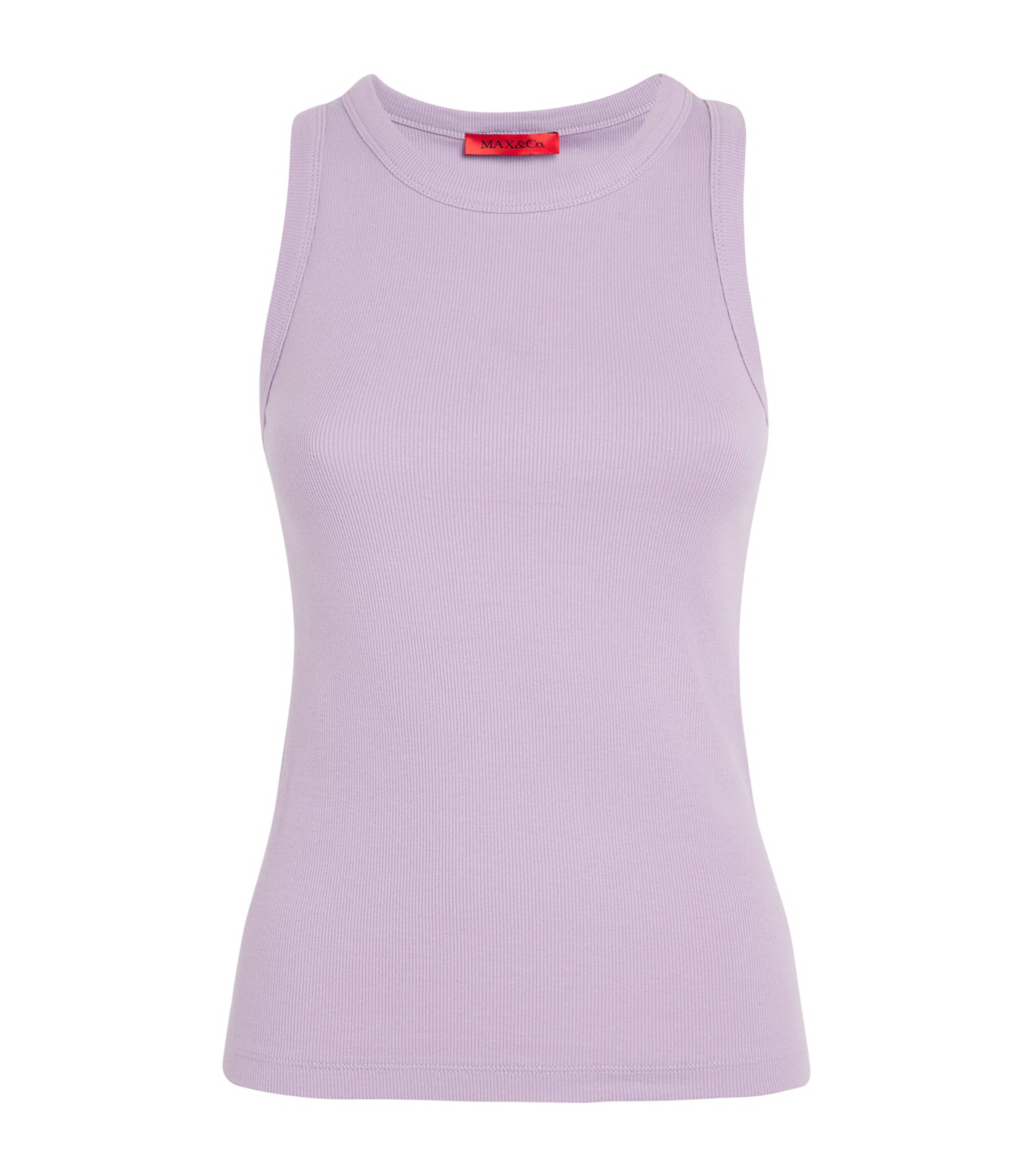 Max & Co Cotton Tank Top In Purple