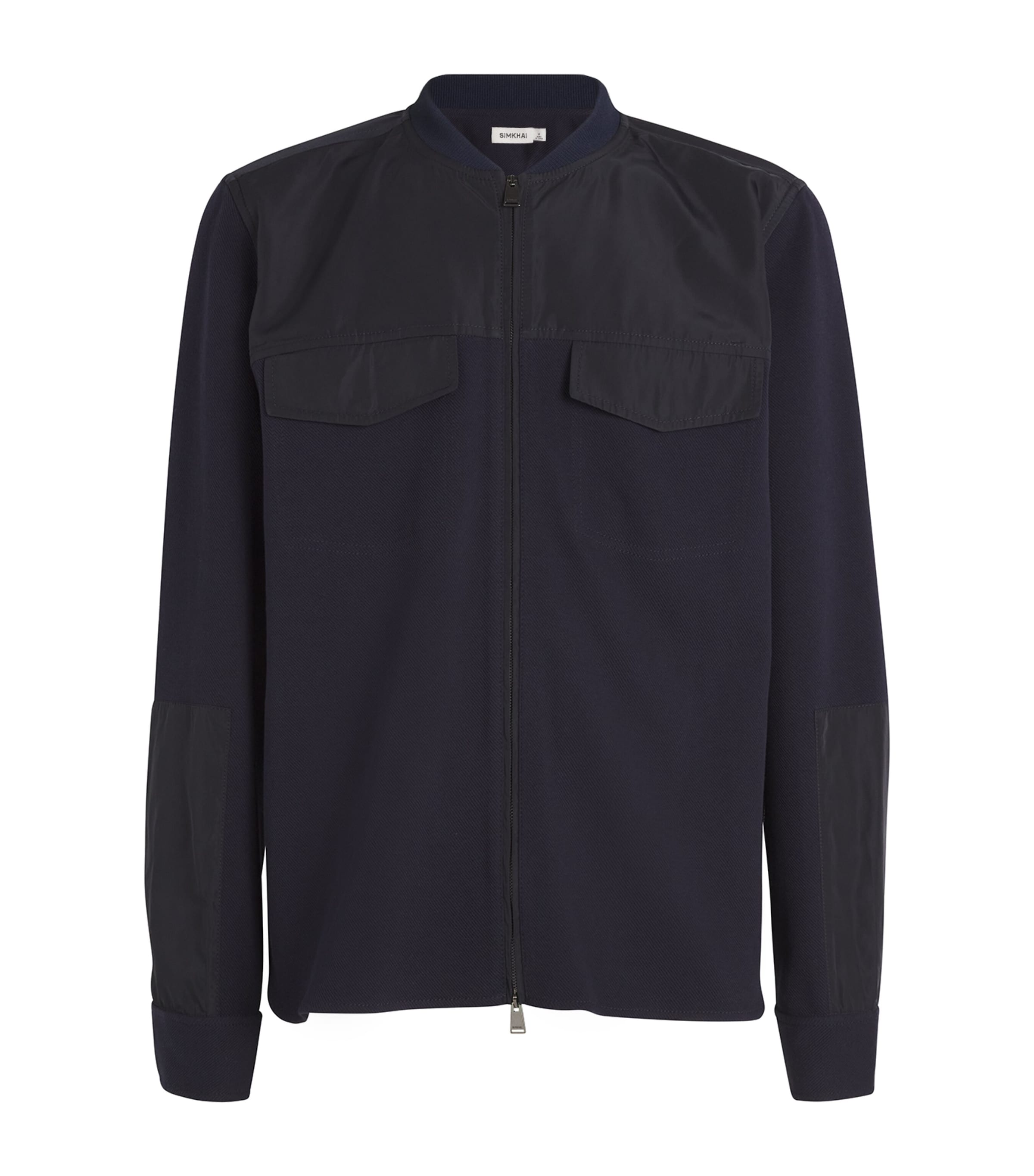 Simkhai Nylon-trim Ribbed Bomber Jacket In Black