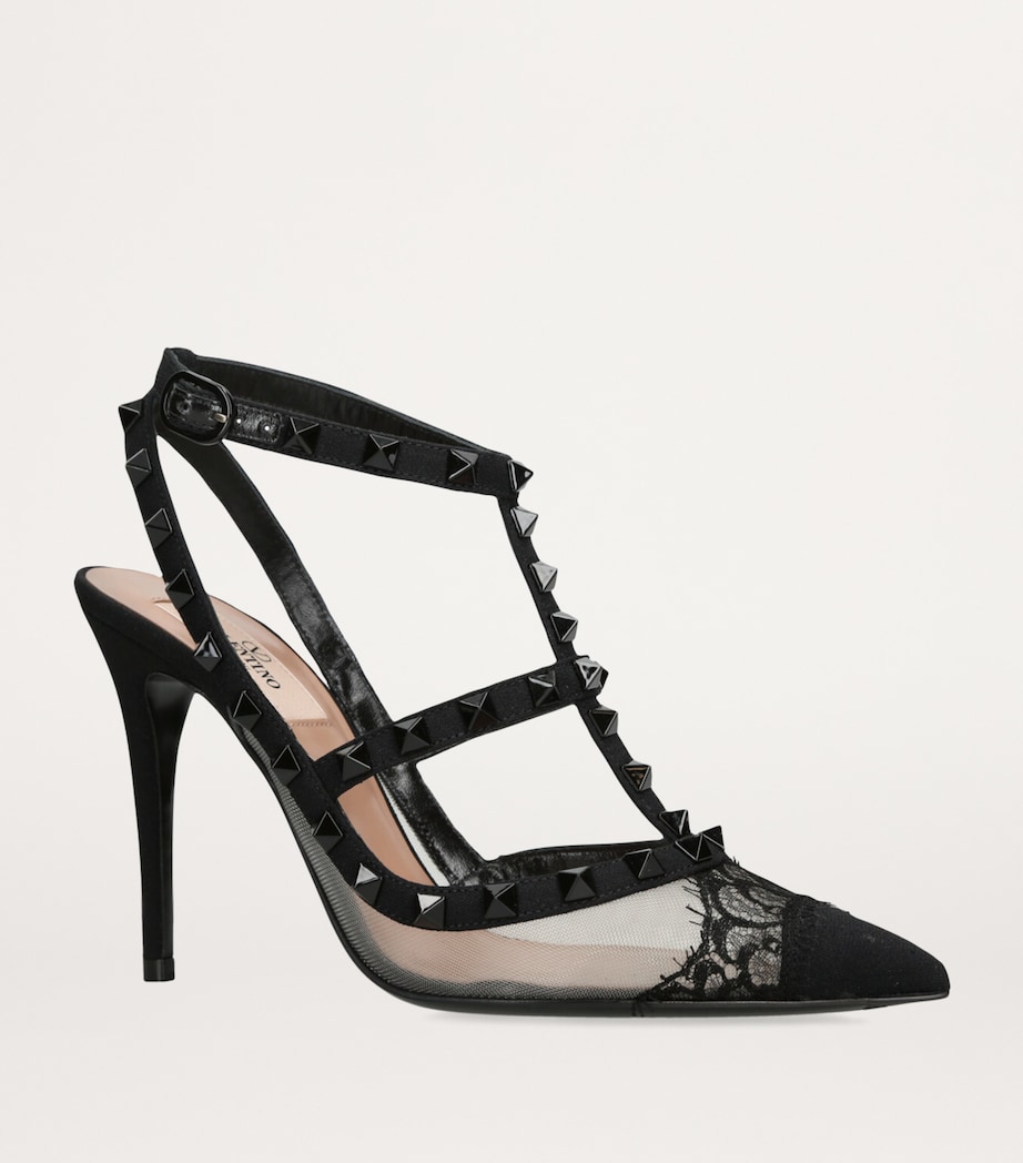 Valentino Garavani PVC Rockstud Heels 100 Black/comb Image 1
