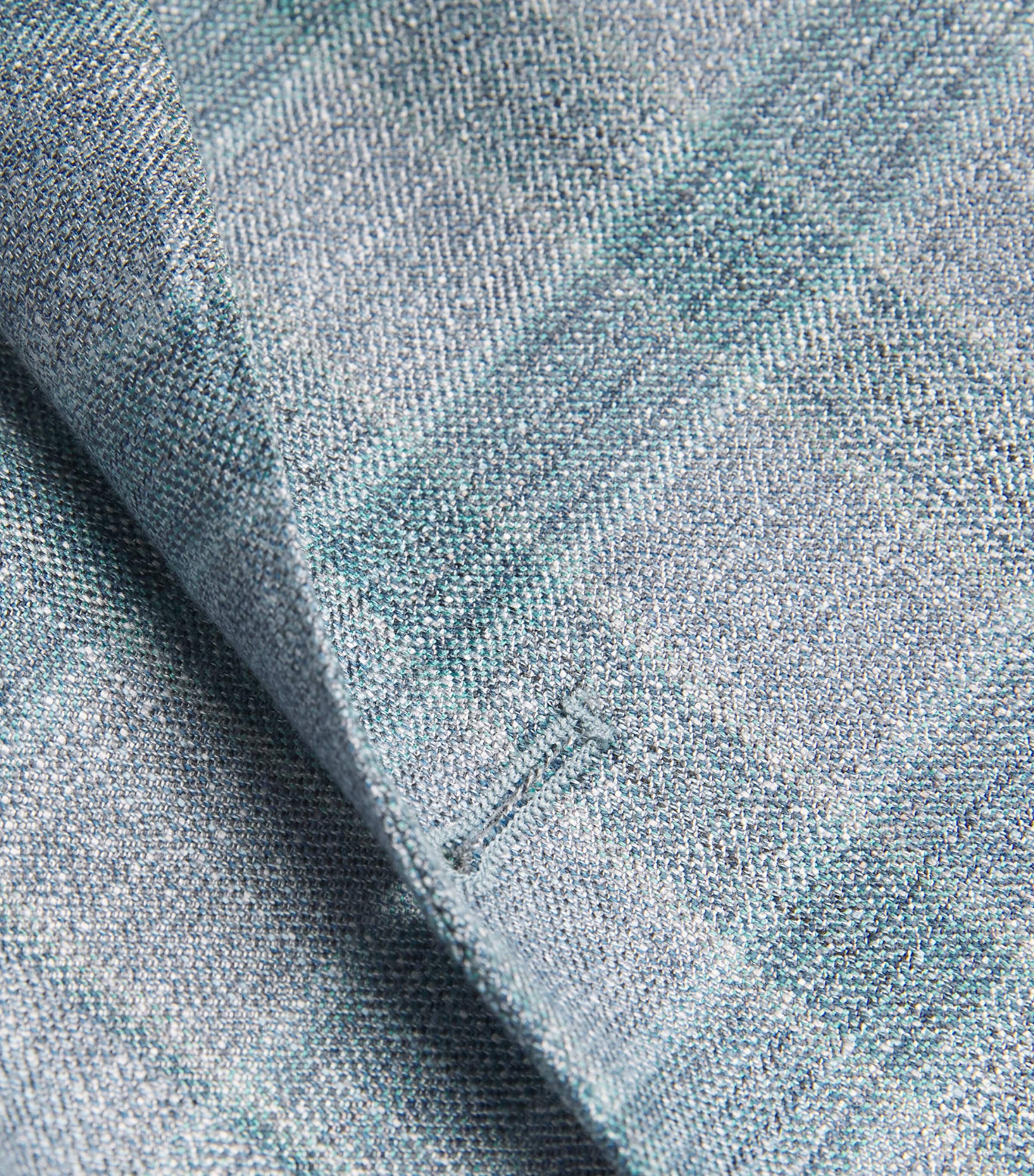 Bamboo Viscose Check Blazer 60VERDE CHIARO Image 5