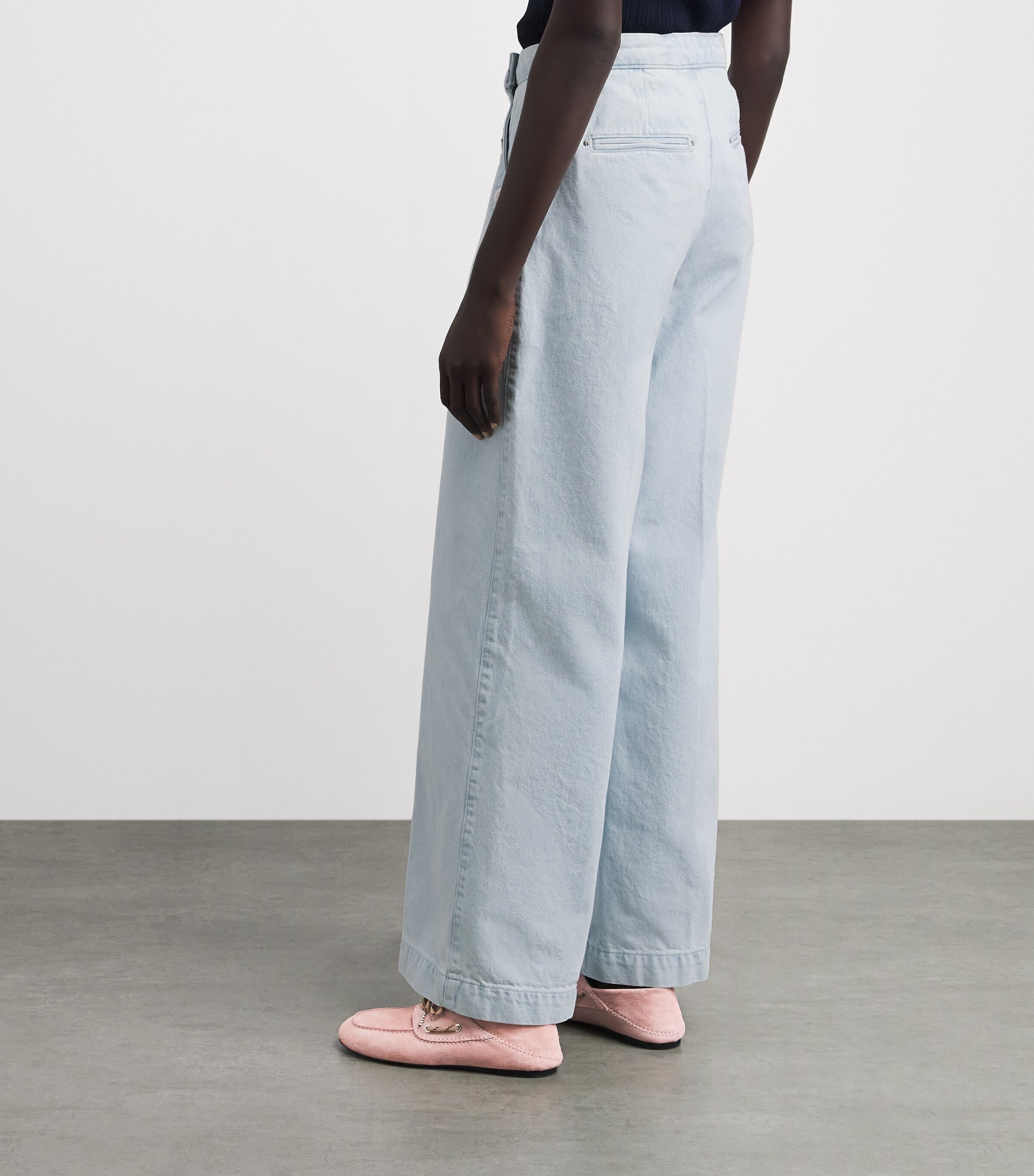 Claudie Pierlot Womens Sailor Wide-Leg Jeans Light Blue Denim Image 5