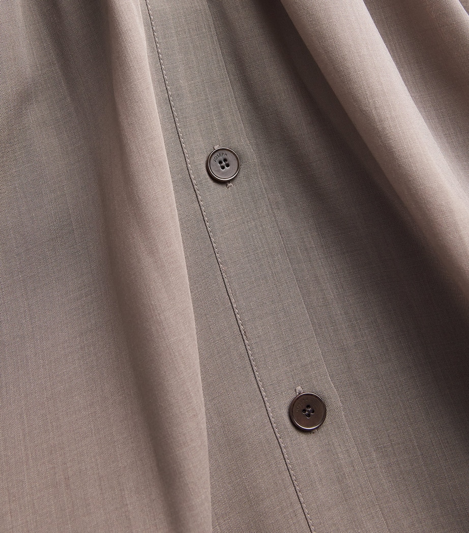 Wool-Blend Belted Emma Midi Dress MUSHROOM Image 5