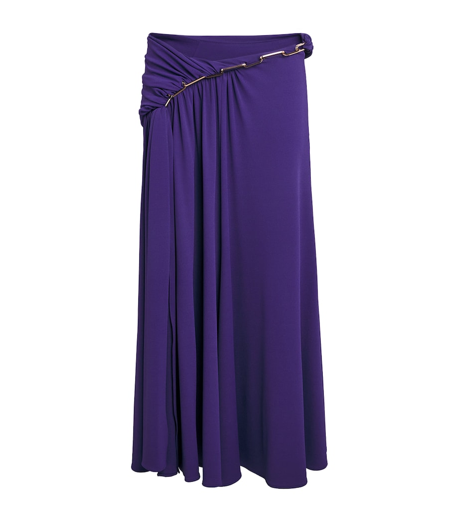 Rabanne Womens Draped Chain Midi Skirt Purple Image 1