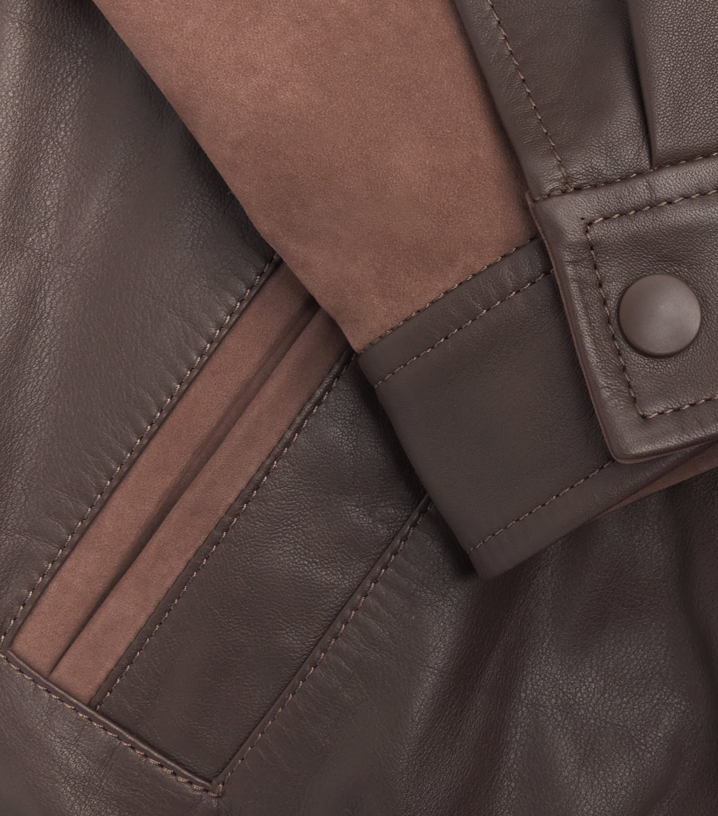 Lemaire Womens Leather Blouson Bomber Jacket Chocolate Image 6