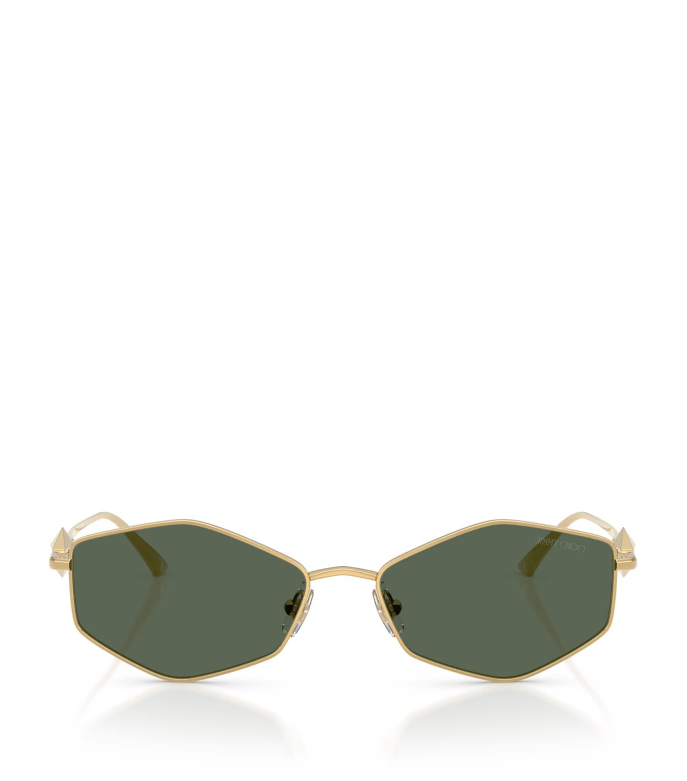 Jimmy Choo Zoey 55mm Geometric Sunglasses In Green