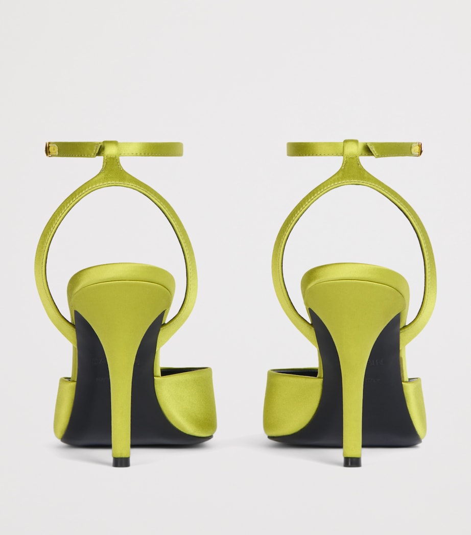 Balmain Silk Strappy Pumps 95 Chartreuse Image 5