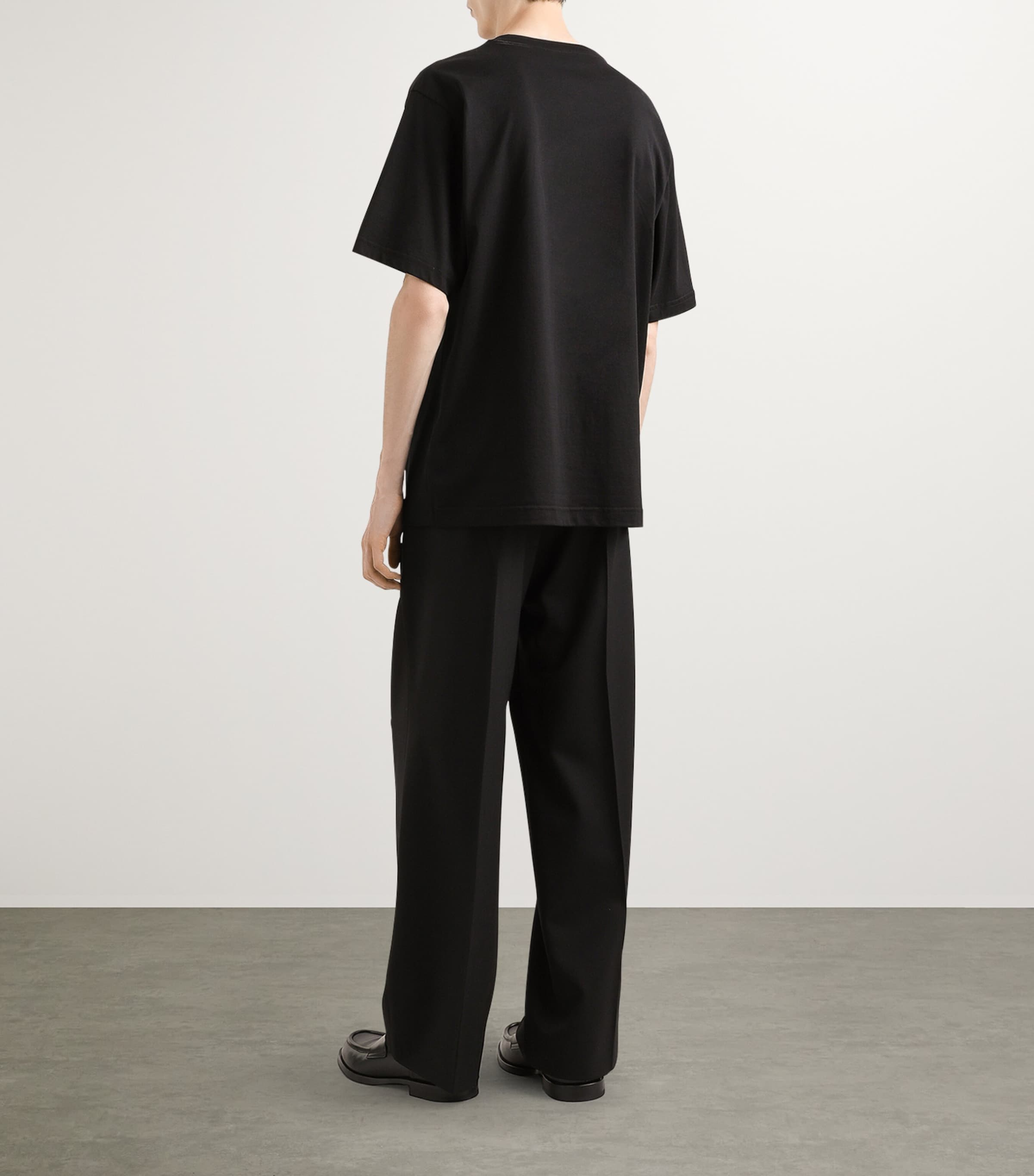 Cotton Embroidered Logo T-Shirt N0000-BLACK Image 5