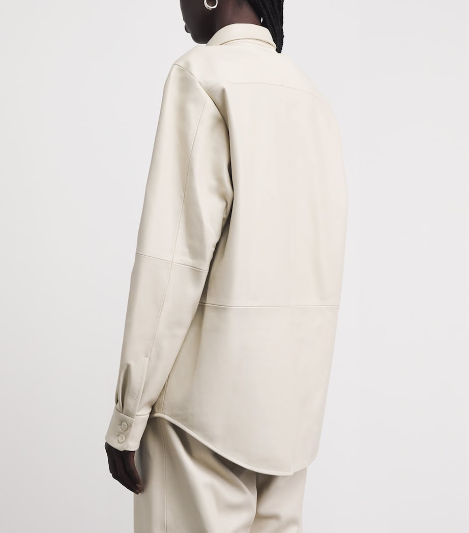 Lauren Manoogian Womens Nappa Leather Shirt Ecru Image 5