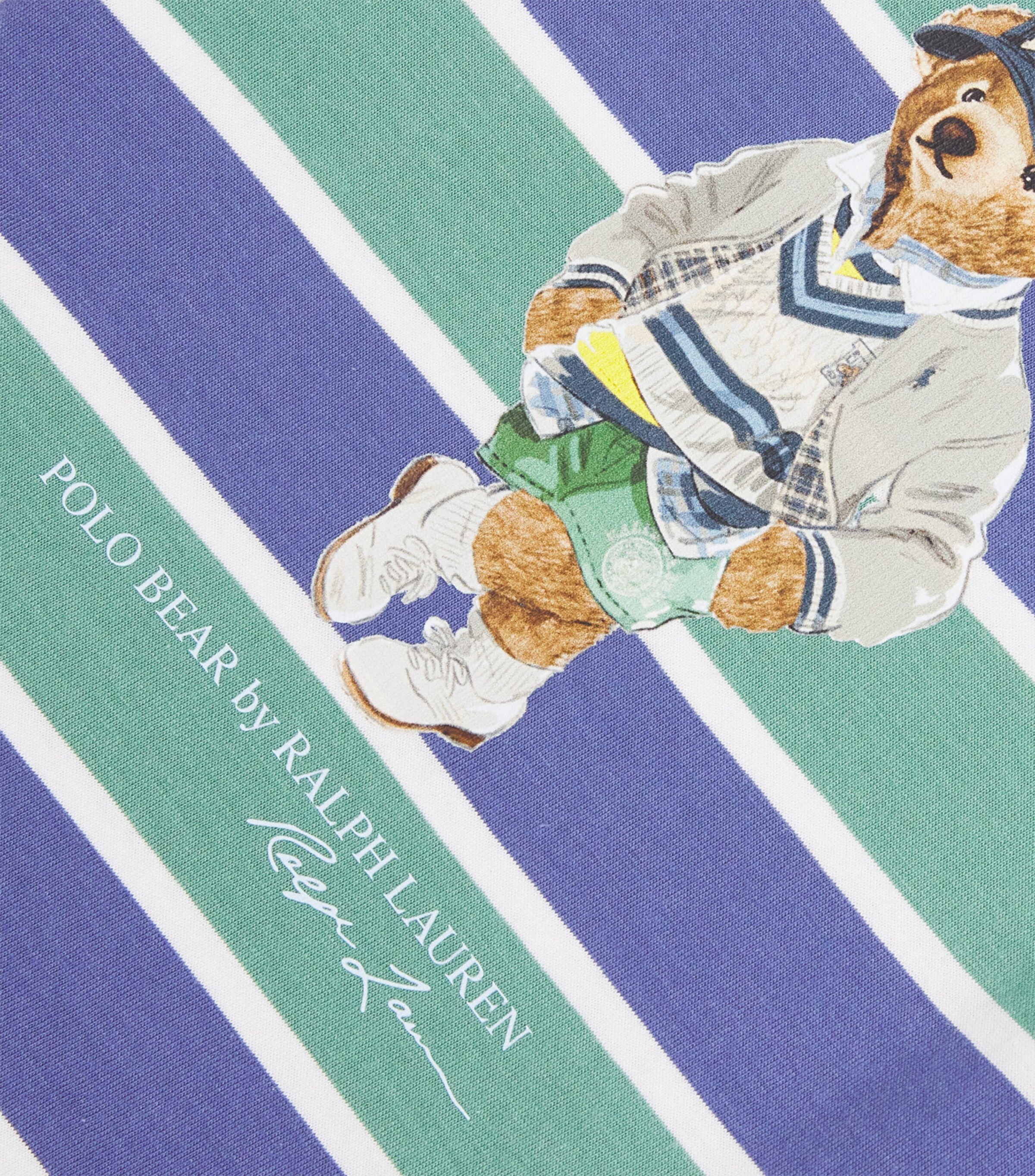 Ralph Lauren Kids Cotton T-Shirt and Shorts Set (3-24 Months) Clsic Blue Mult Bear Image 4