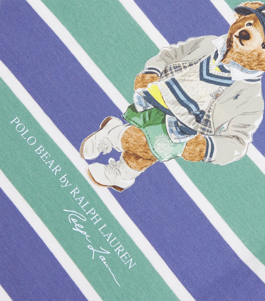 Ralph Lauren Kids Cotton T-Shirt and Shorts Set (3-24 Months) Clsic Blue Mult Bear Image 4