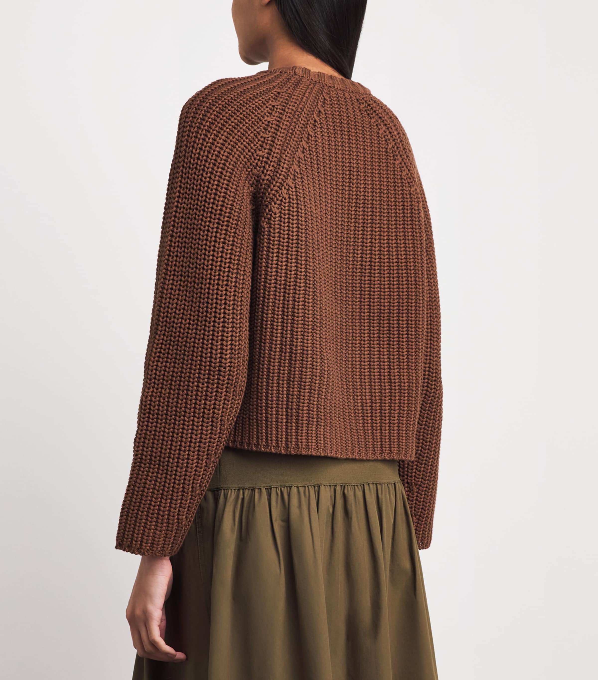 ME+EM Womens Organic Cotton Weekend Sweater Walnut Brown Image 5
