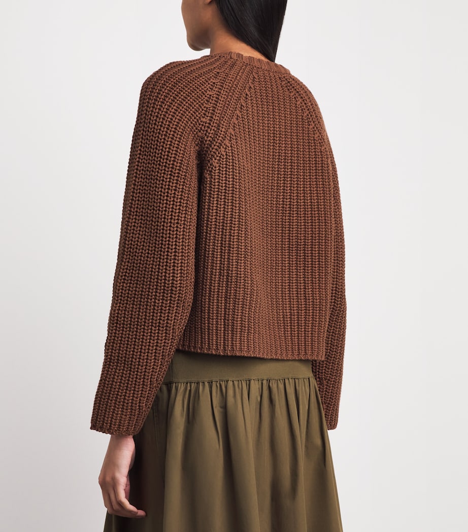 ME+EM Womens Organic Cotton Weekend Sweater Walnut Brown Image 5