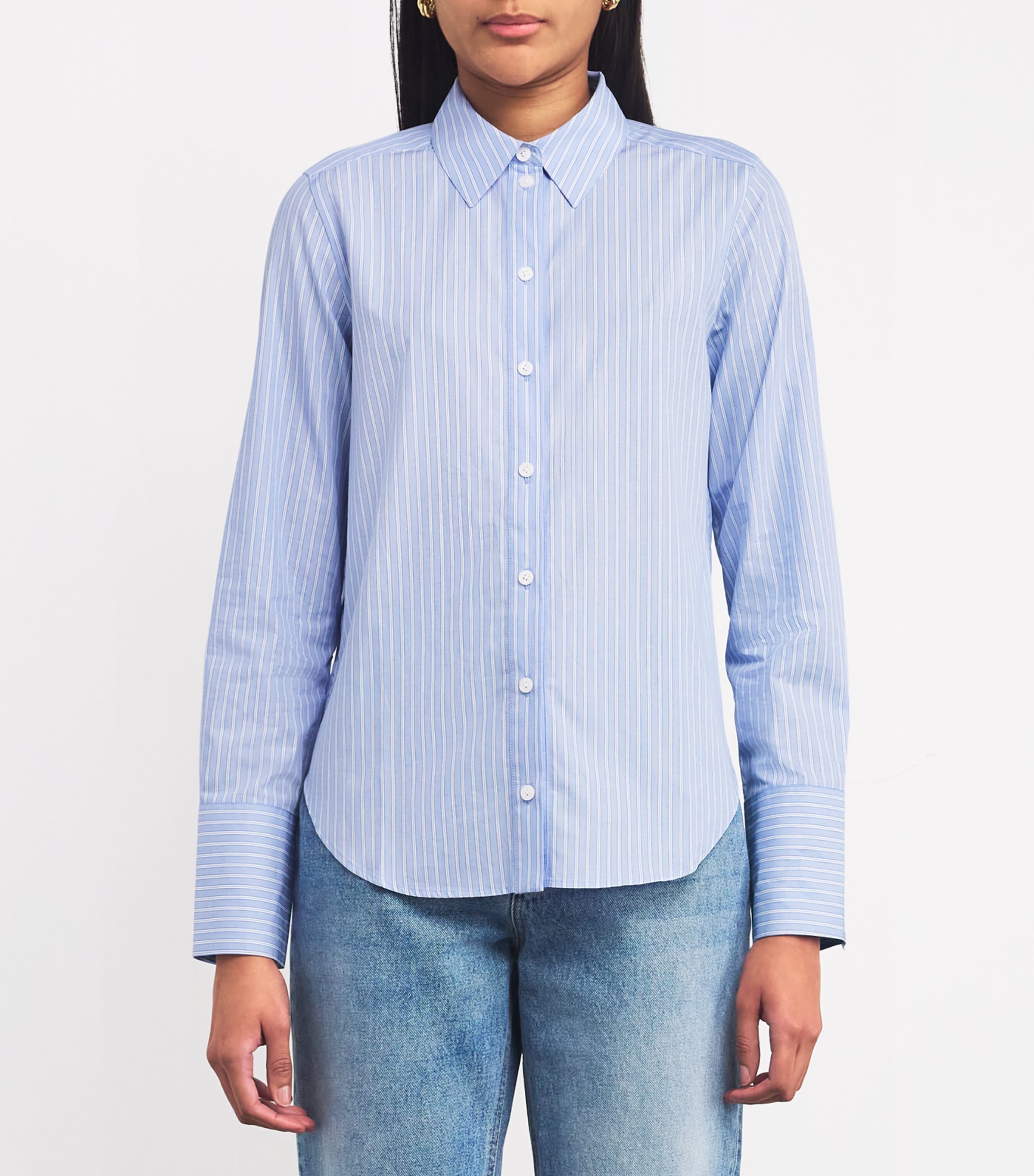 Cotton Striped Forever Shirt PALE BLUE/WHITE Image 3