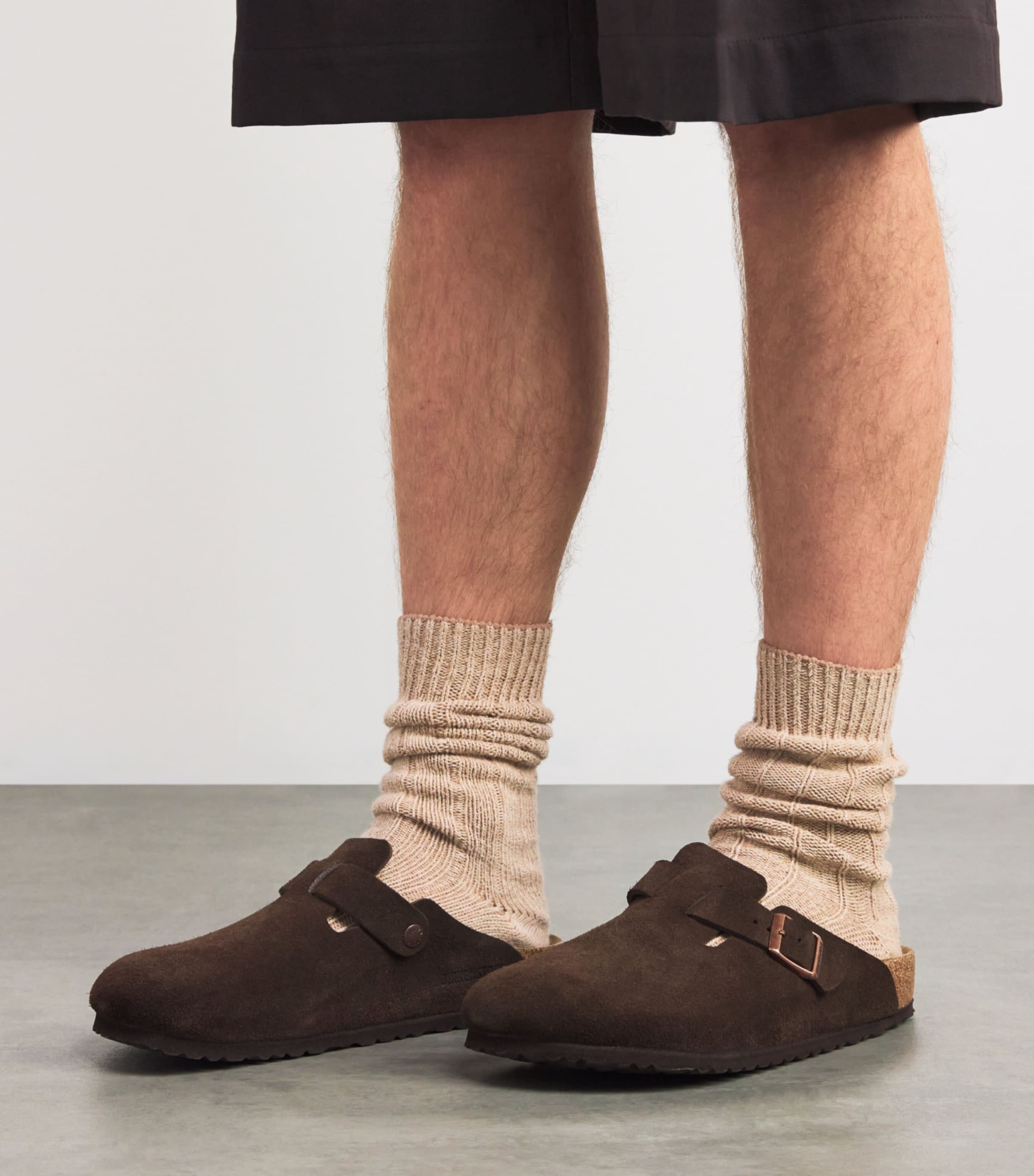 Suede Boston Clogs DARK BROWN Image 2