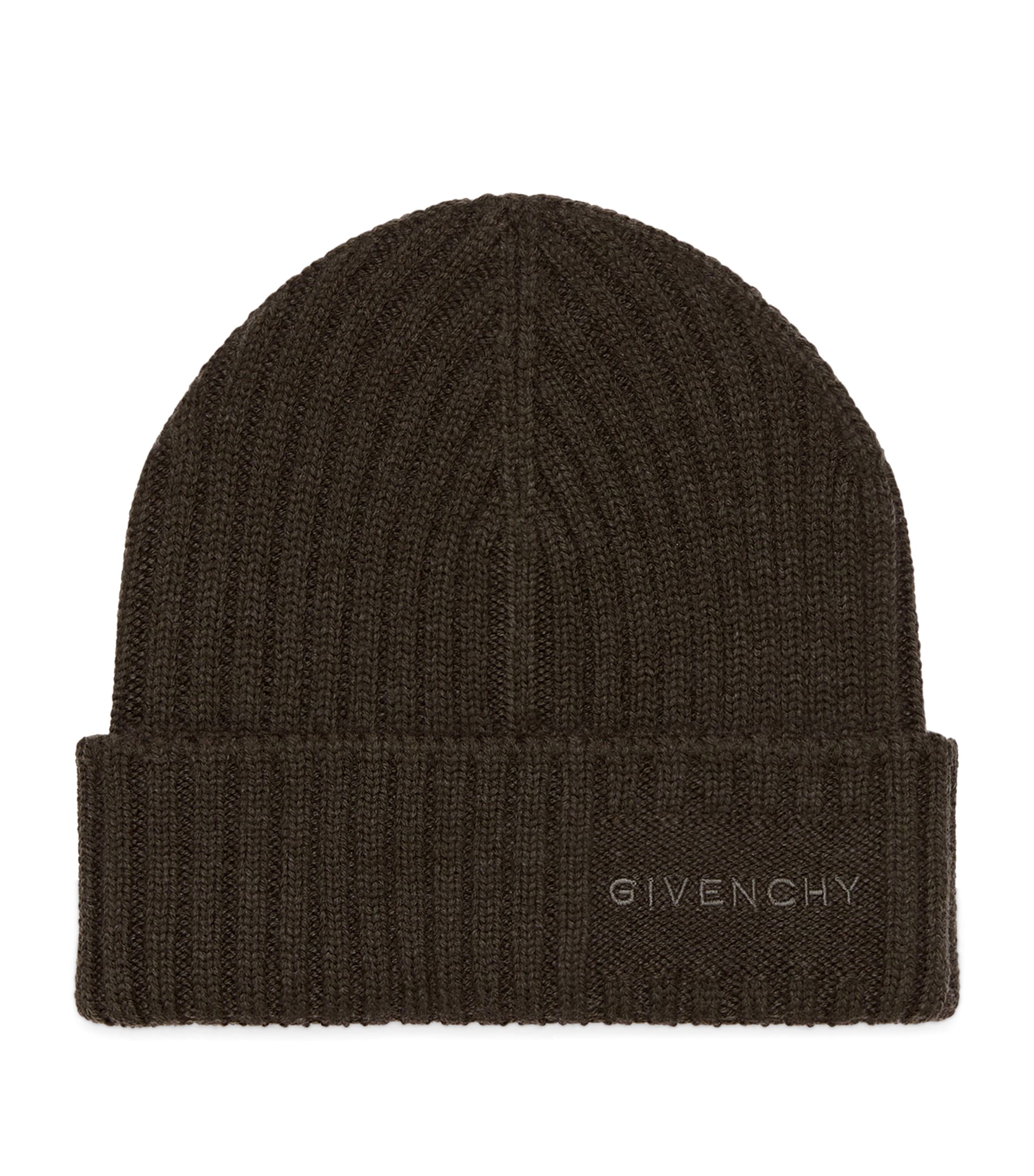 Wool Rib-Knit Beanie KHAKI Image 1