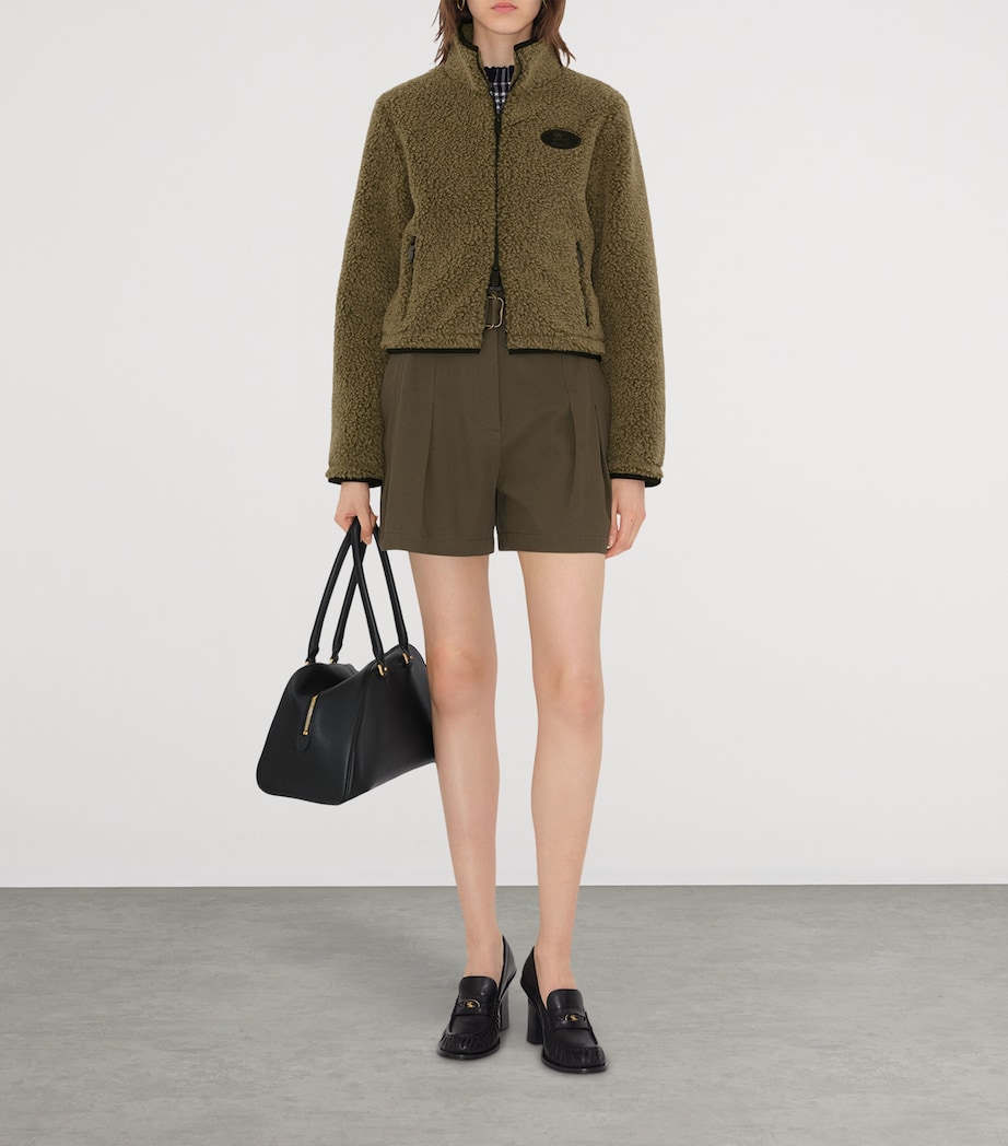 Fleece Cropped EKD Slim Jacket MIRE MELANGE Image 2