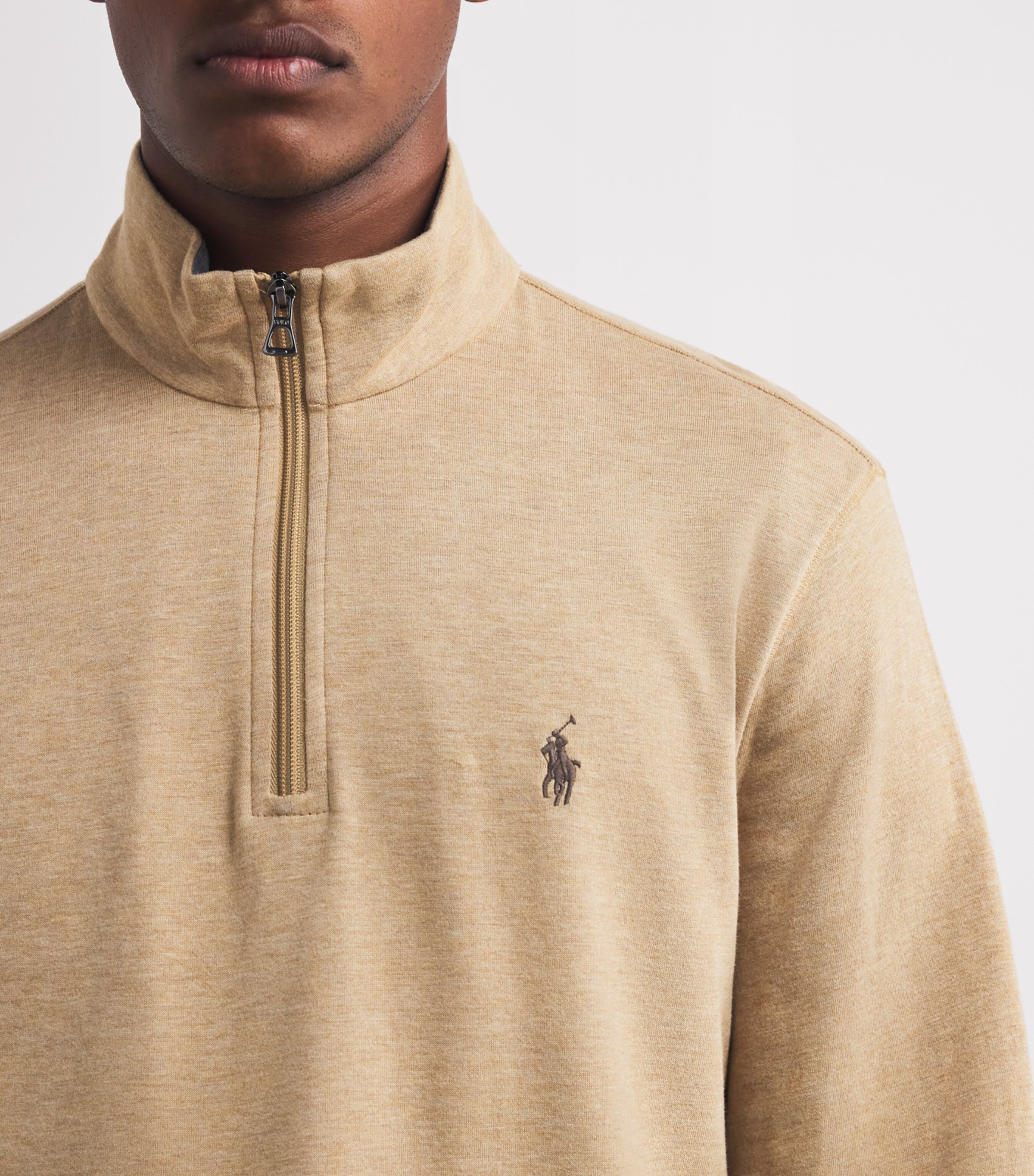 Polo Ralph Lauren Cotton-Blend Quarter-Zip Sweater | Harrods UK
