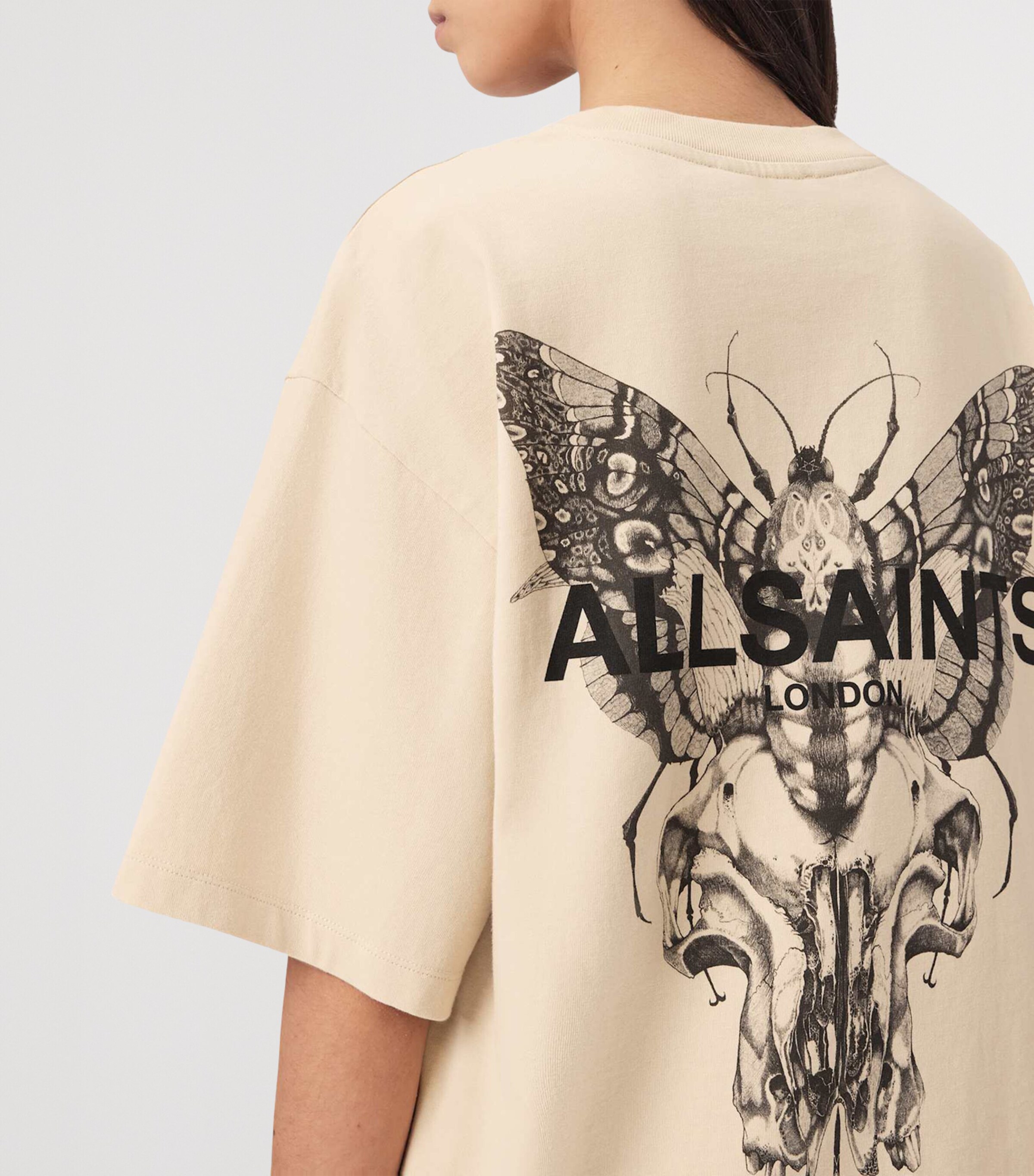 AllSaints Womens Organic Cotton Halis Amelie T-Shirt Sandy White Image 5