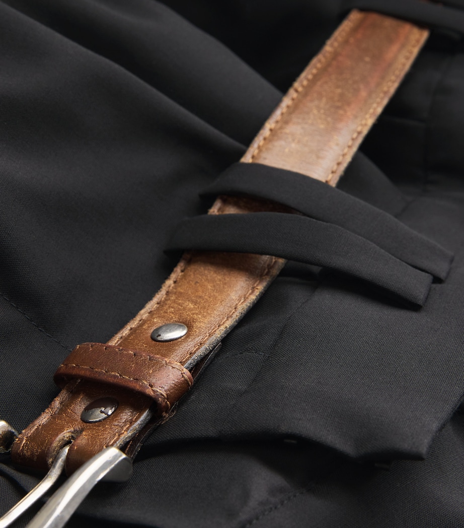 Wool Full-Split Wide-Leg Trousers BLACK Image 2