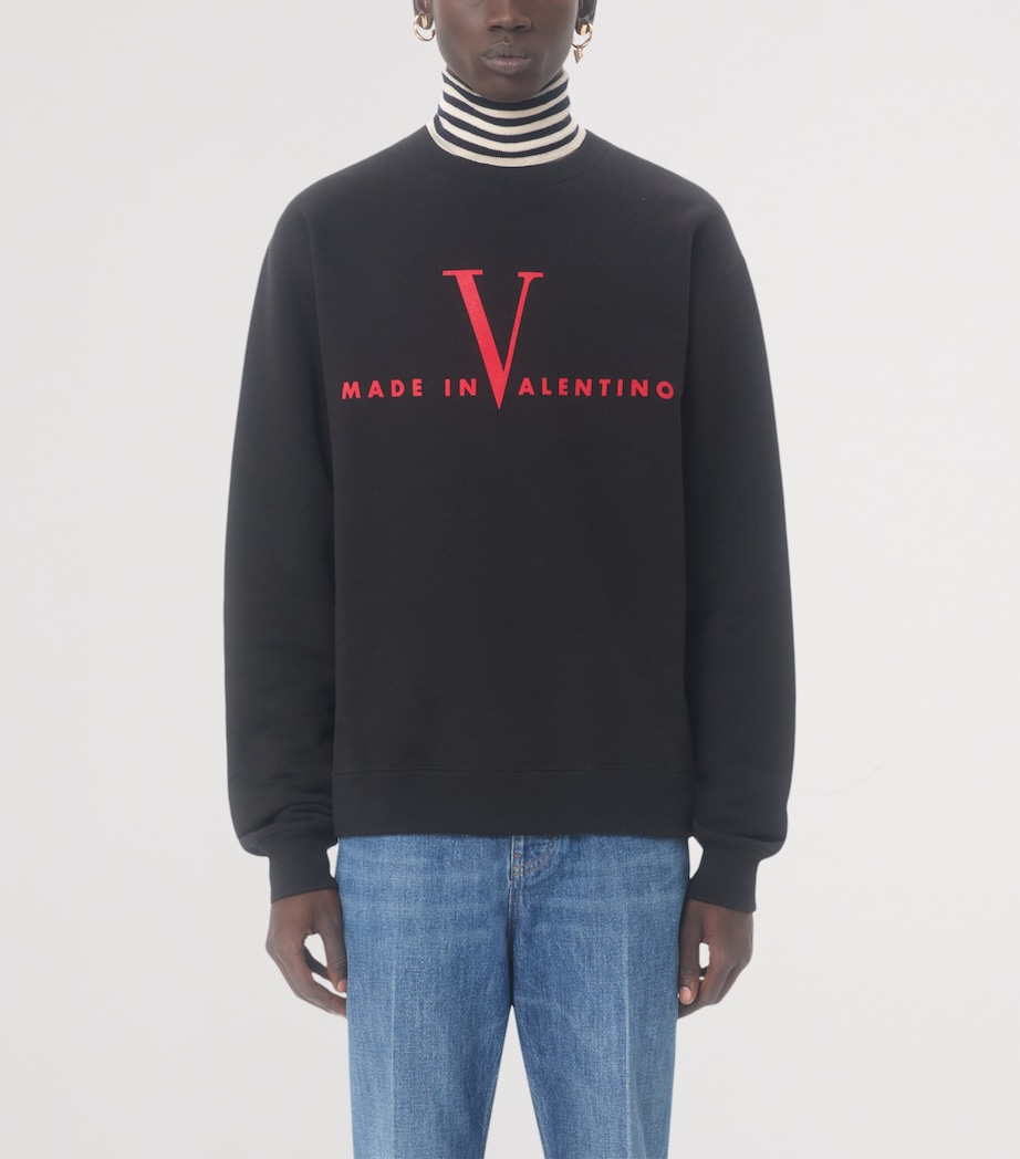 Cotton Made in Valentino Logo Sweatshirt 0NR Image 2