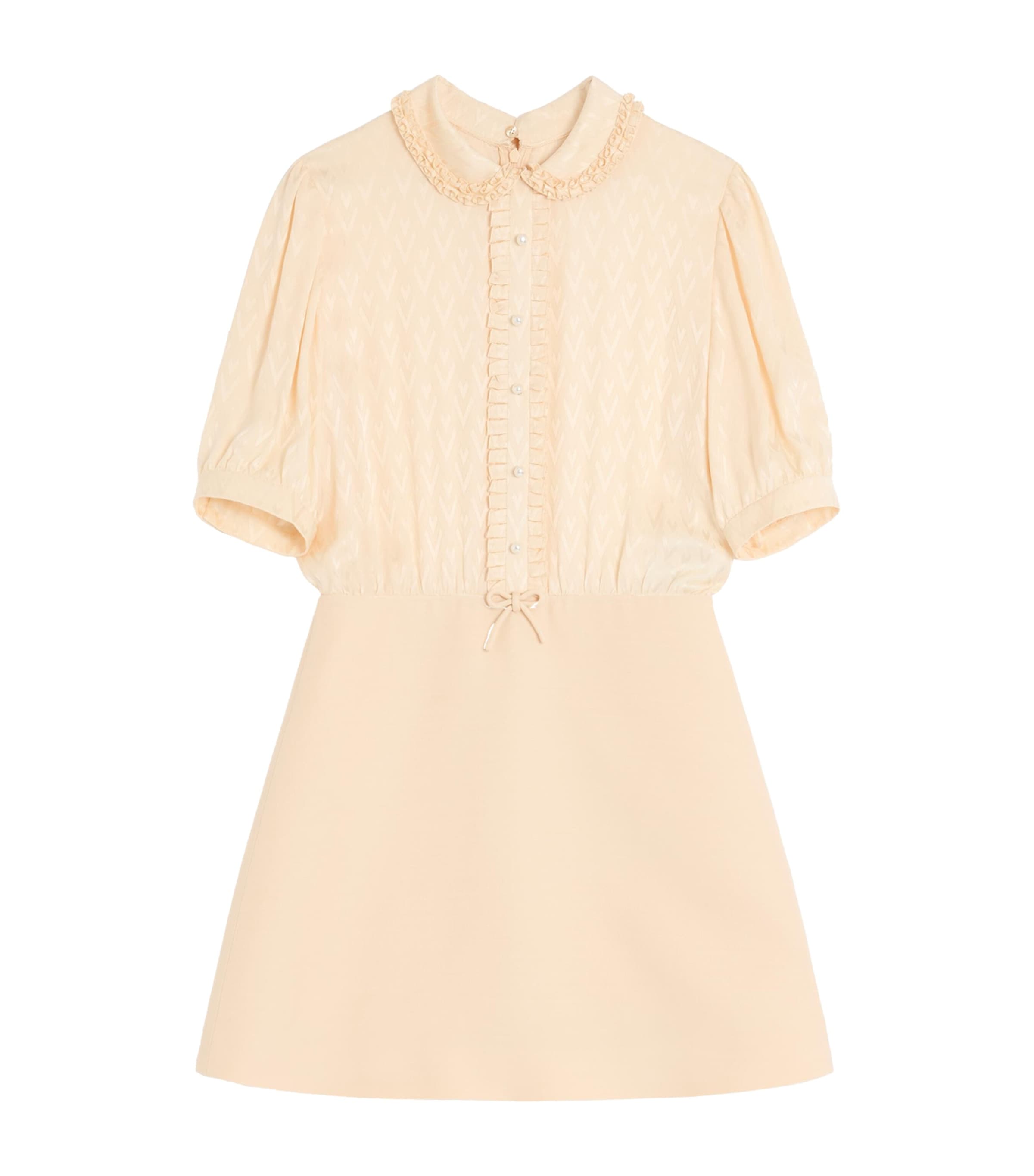 Valentino Women's Crepe Couture Short Dress In Neutral