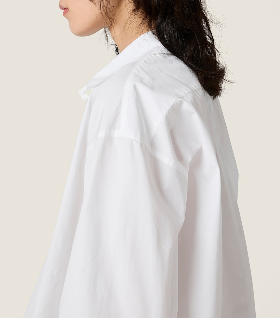 Cotton Poplin Cropped Shirt F0009 Image 4