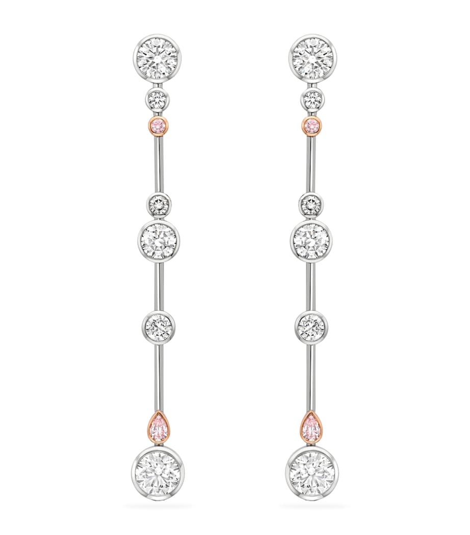 Platinum, Rose Gold and Diamond Raindance Earrings SILVER Image 1