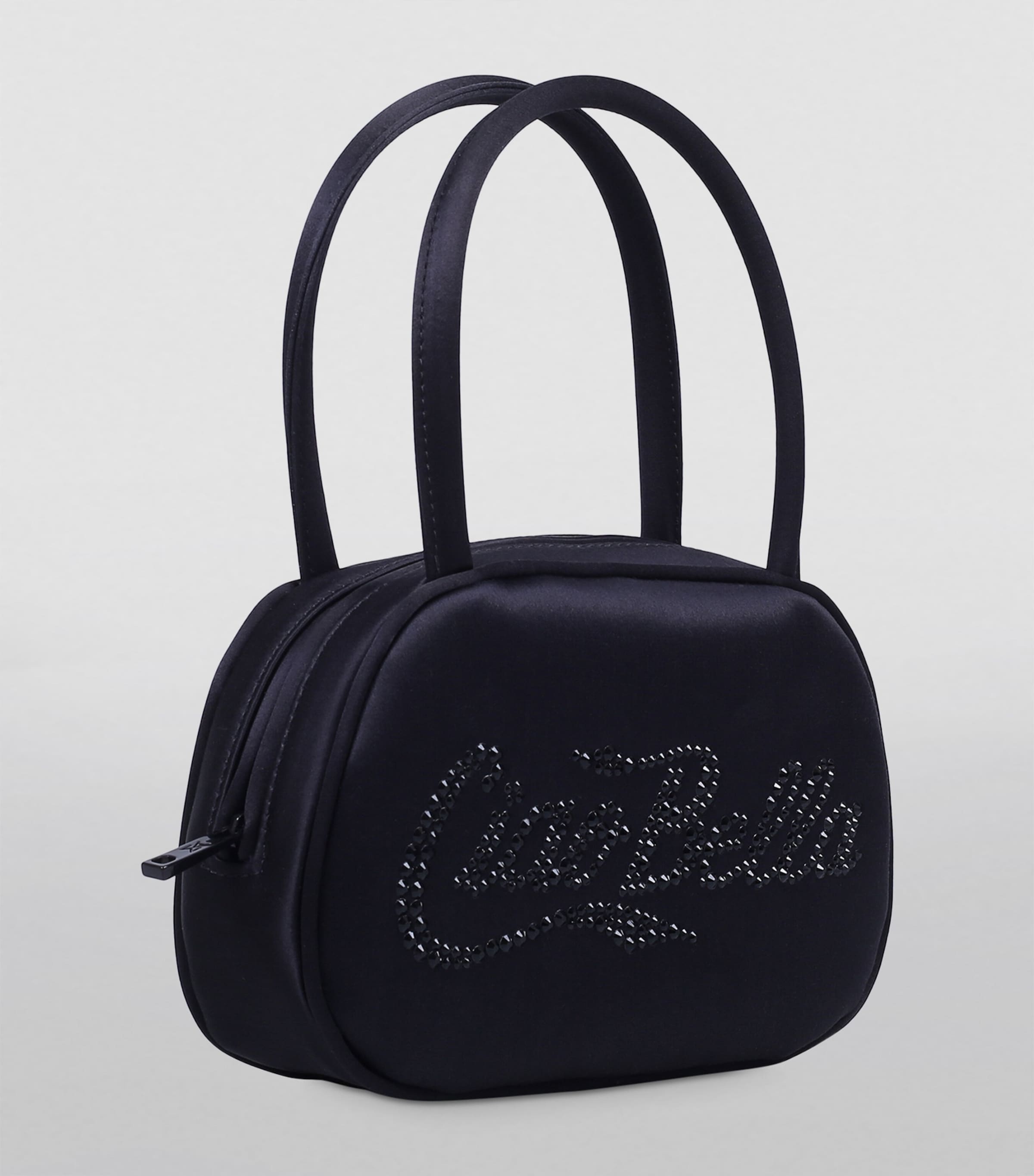 Mini Satin Amini Bella Top-Handle Bag BLACK Image 3