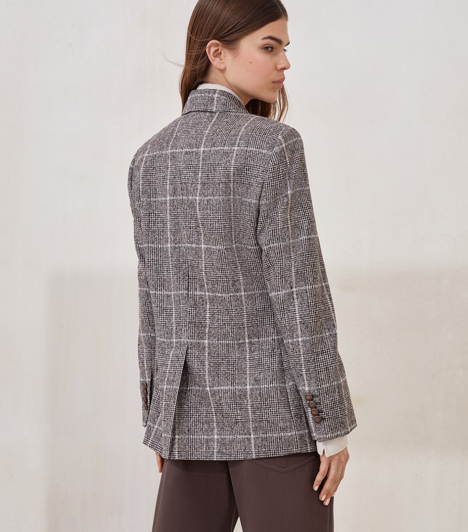 Check Double-Breasted Blazer C011 Image 3