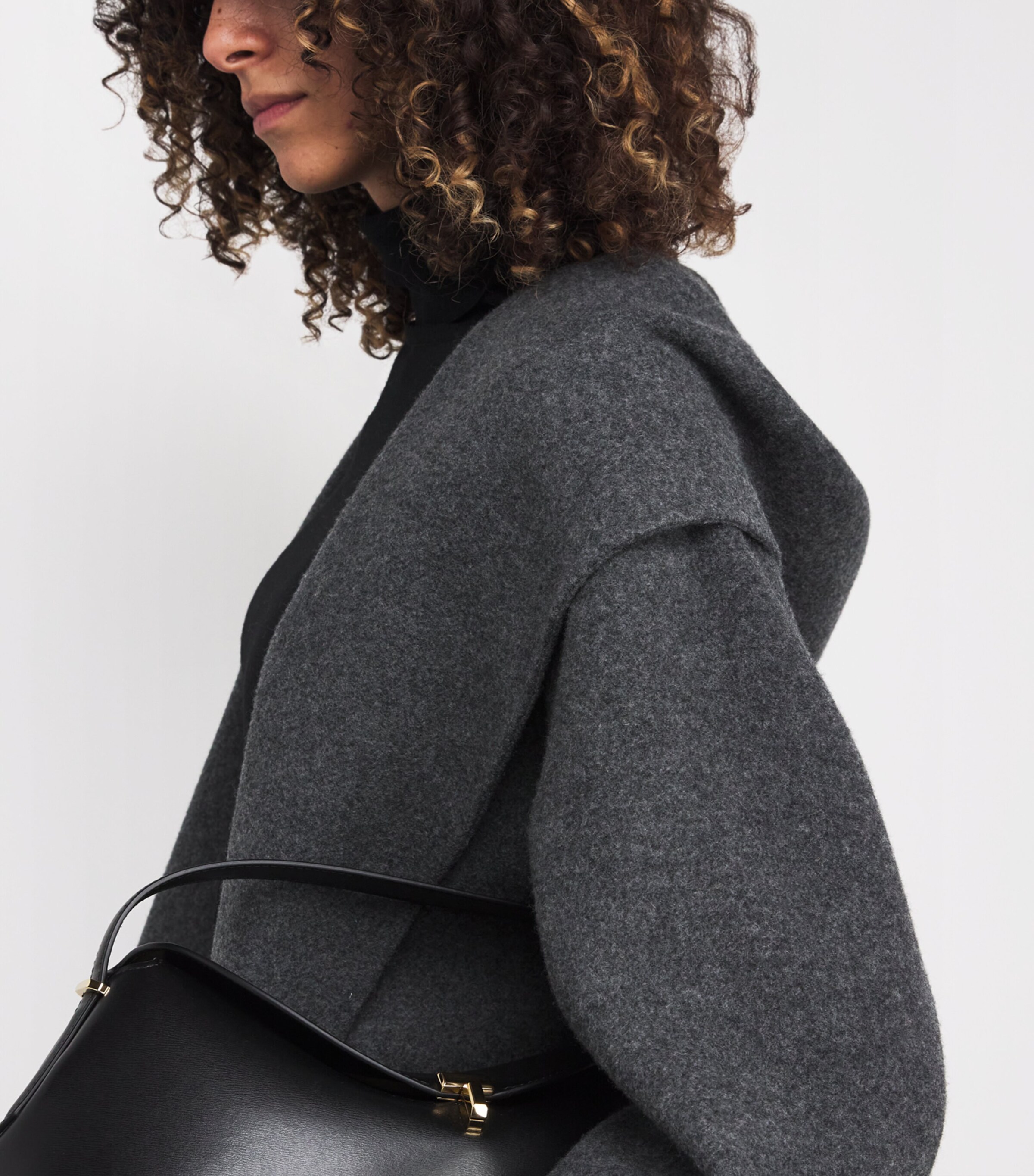 Virgin Wool-Cashmere Hooded Coat MEDIUM GREY Image 6