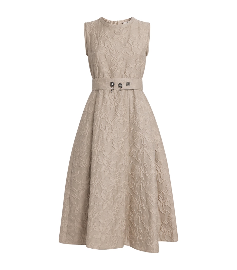 Cotton-Blend Floral Dress BEIGE Image 1