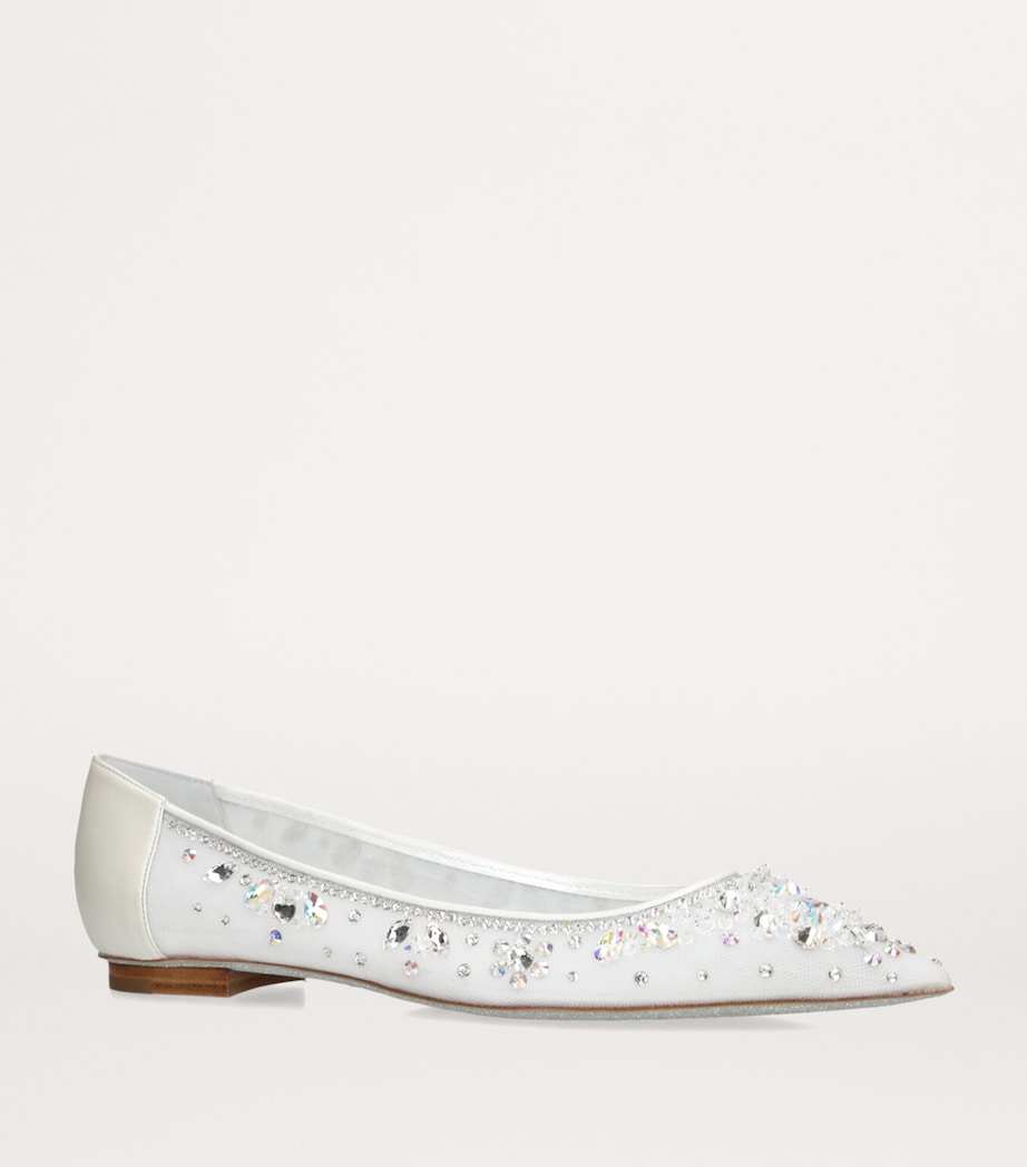 Crystal-Embellished Ballet Flats WHITE/OTH Image 3