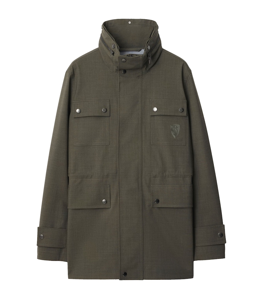 Stretch-Wool Field Jacket MOSS MELANGE Image 1