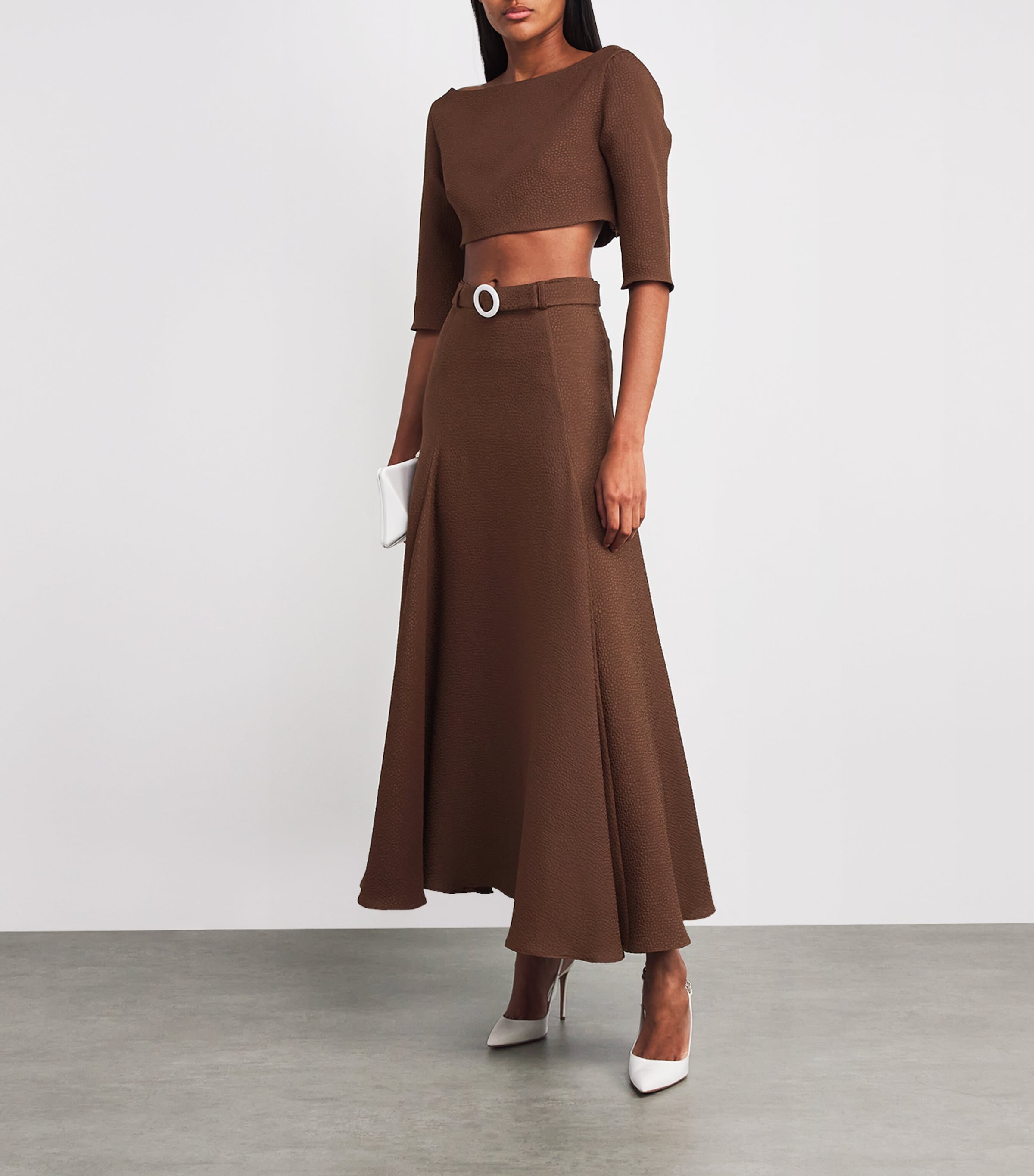 Jacquard Jete Midi Skirt BRW Image 2