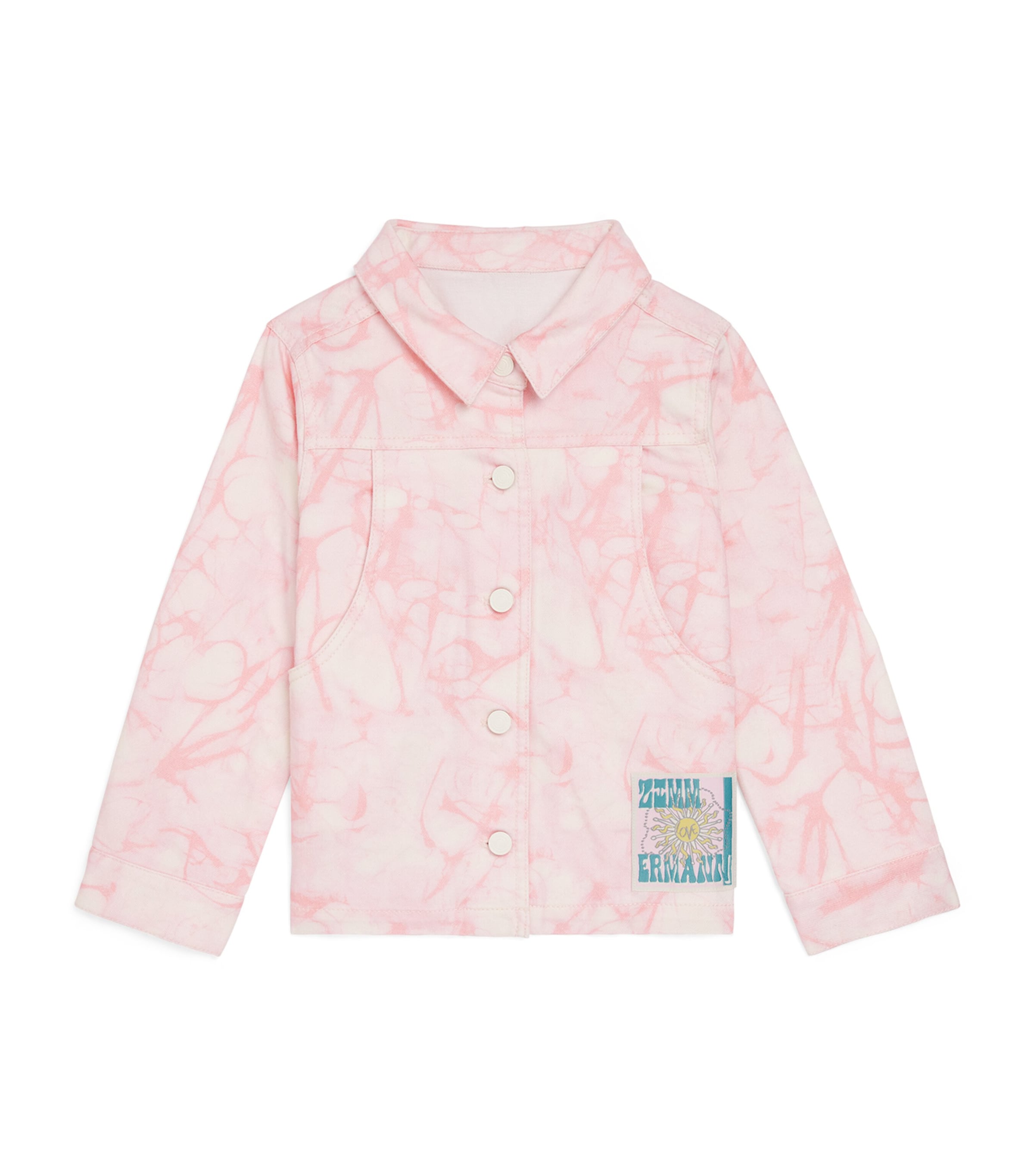 Zimmermann Kids Printed Indra Denim Jacket (2-12 Years) Pink Image 1
