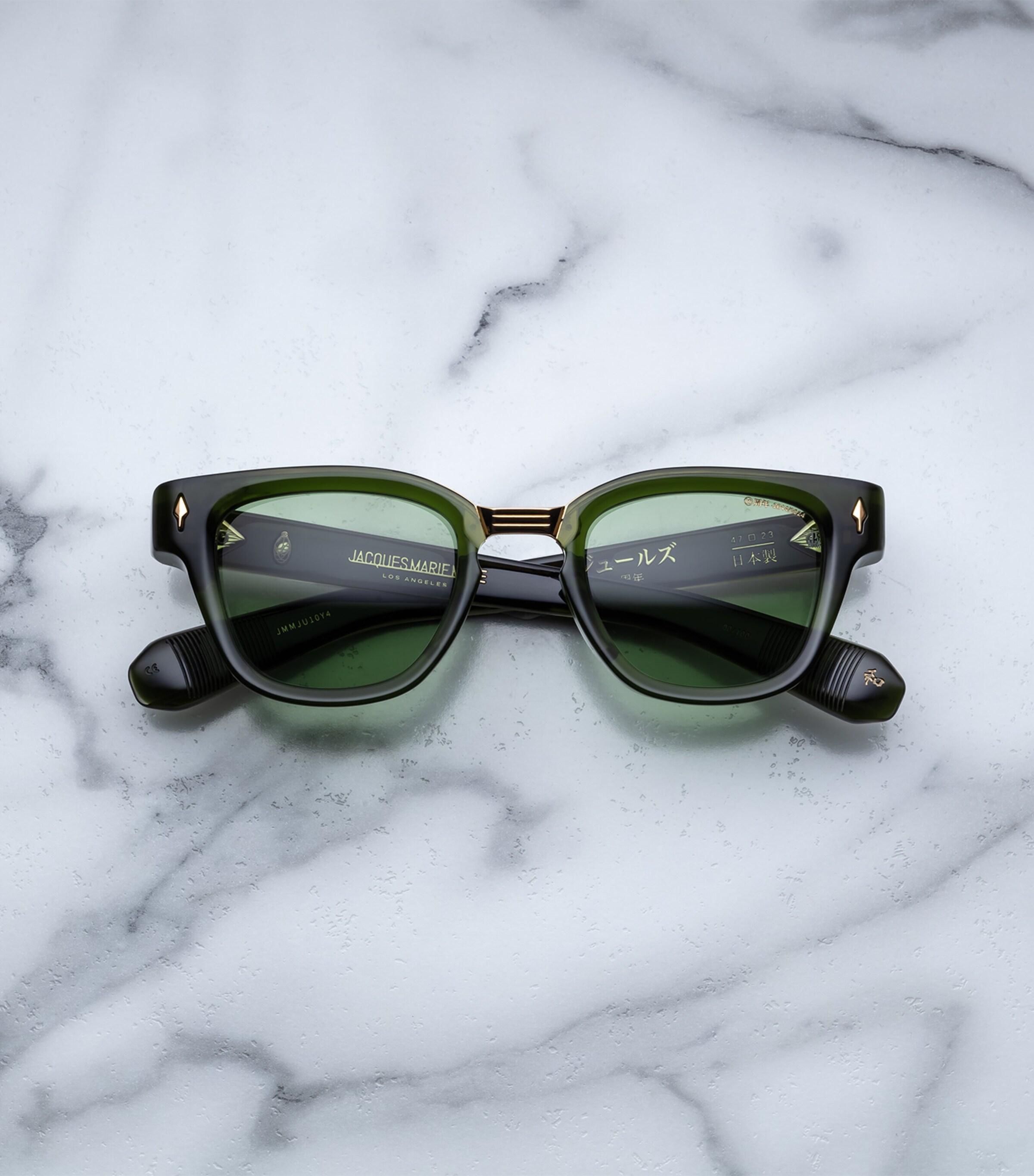 Jacques Marie Mage 10th-Anniversary Edition Acetate Jules Sunglasses Grn Glss/drk Gld Image 3