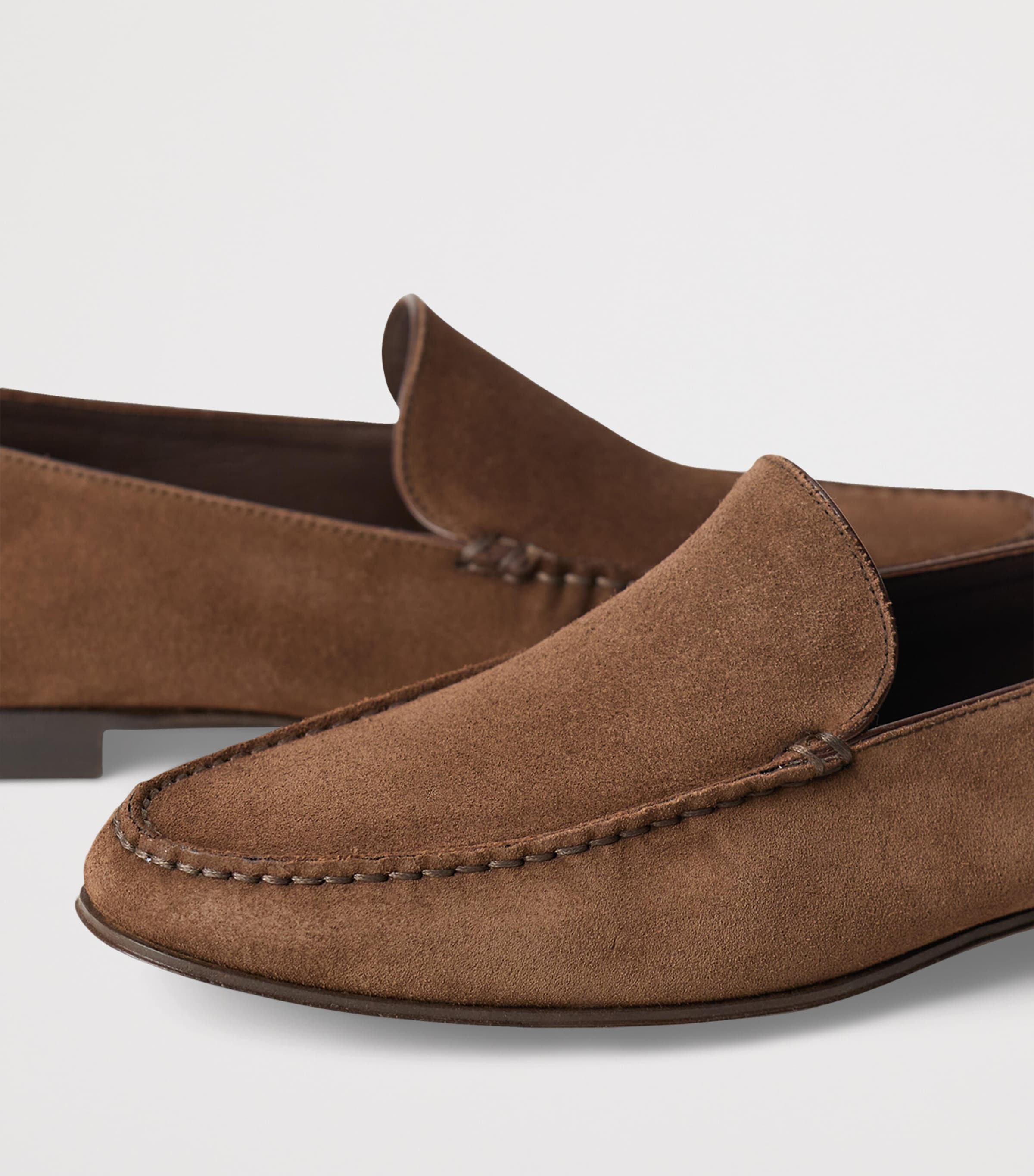 Ralph Lauren Collection Suede Darcey Loafers Luggage Brown Image 5