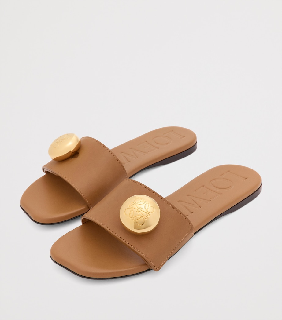 Leather Pebble Sandals OAK Image 3