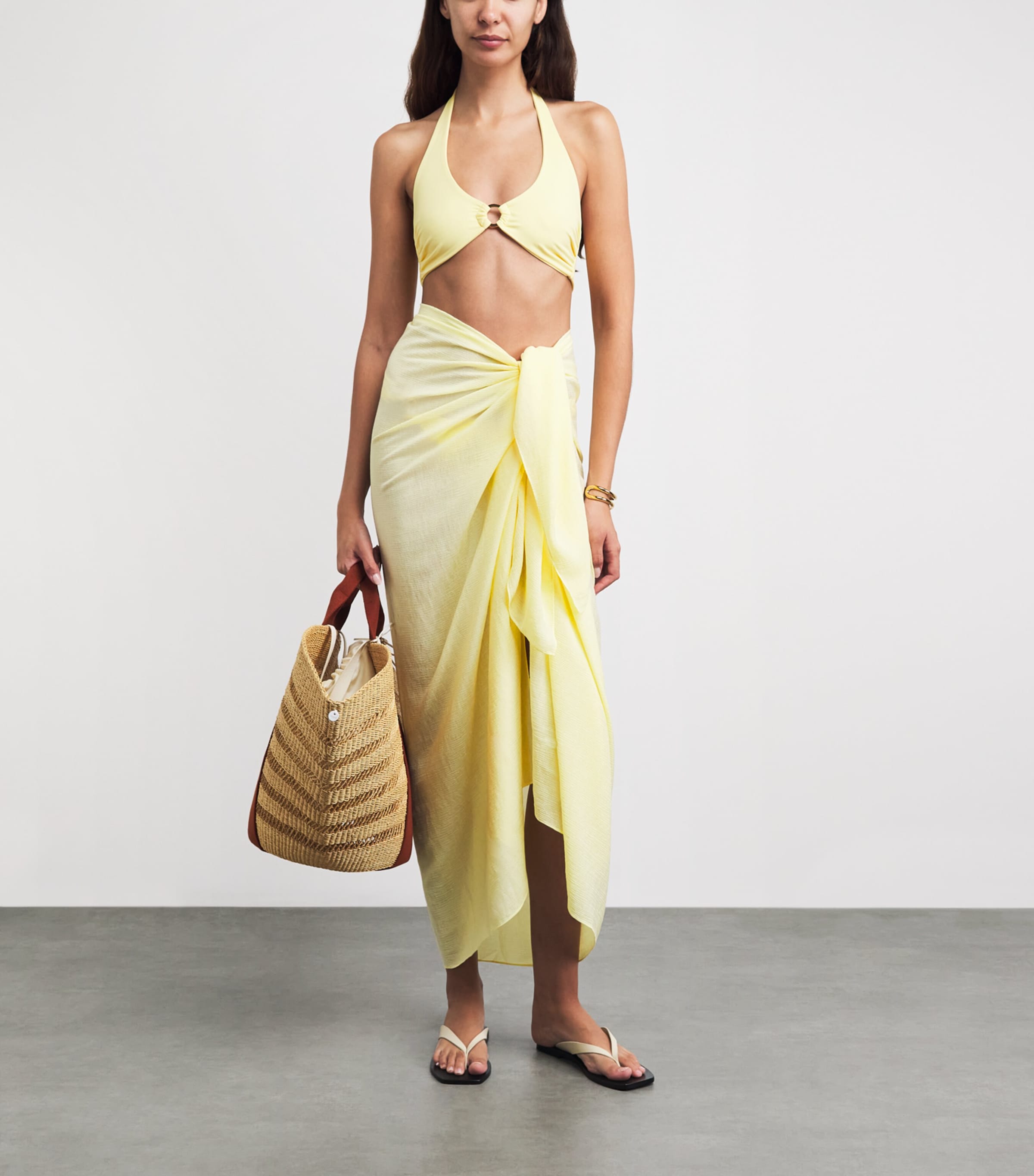 AWAY THAT DAY Womens Paros Sarong Btrcp Yllw Crnkl Li Image 2
